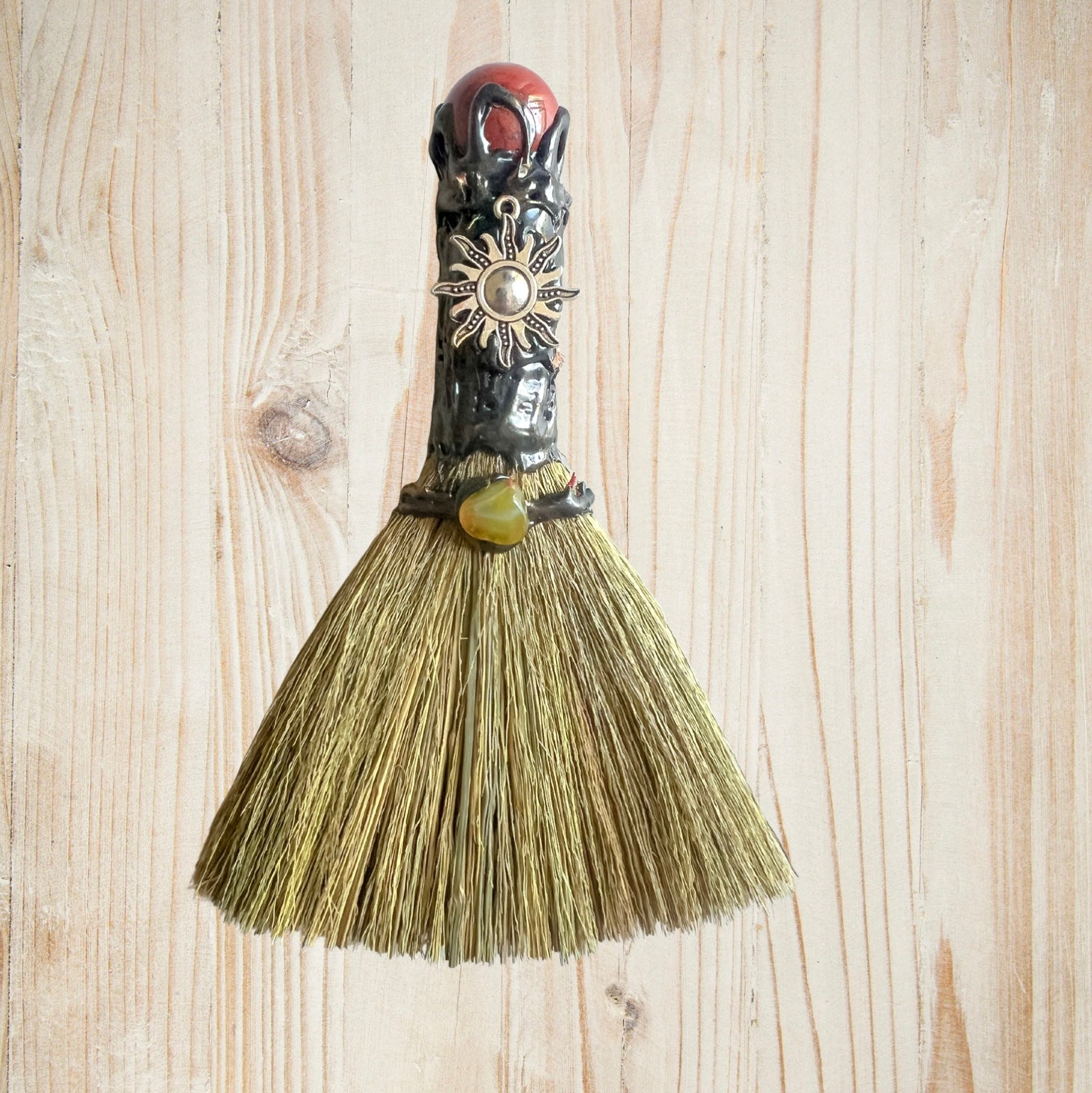 Handmade Magic Broom Quartz Broom Spiritual Healing & Ritual Decor for Mindfulness