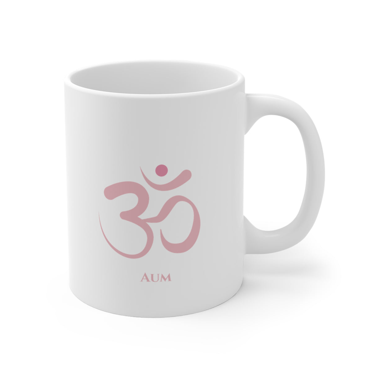 Light Pink Aum Om Symbol 11oz White Mug - Spiritual Wellness Drinkware
