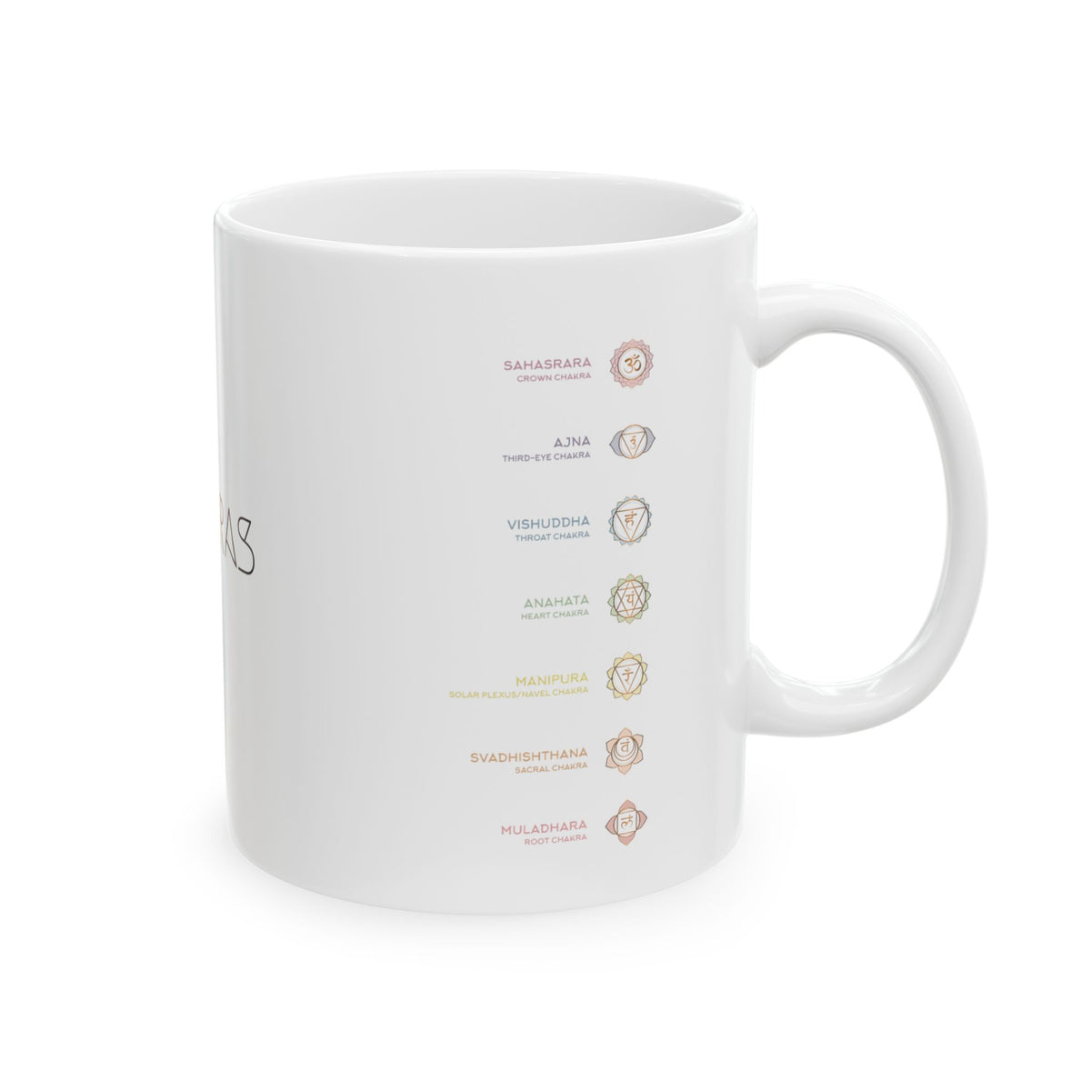 Chakra Symbols 11oz White Mug - Spiritual Energy Drinkware
