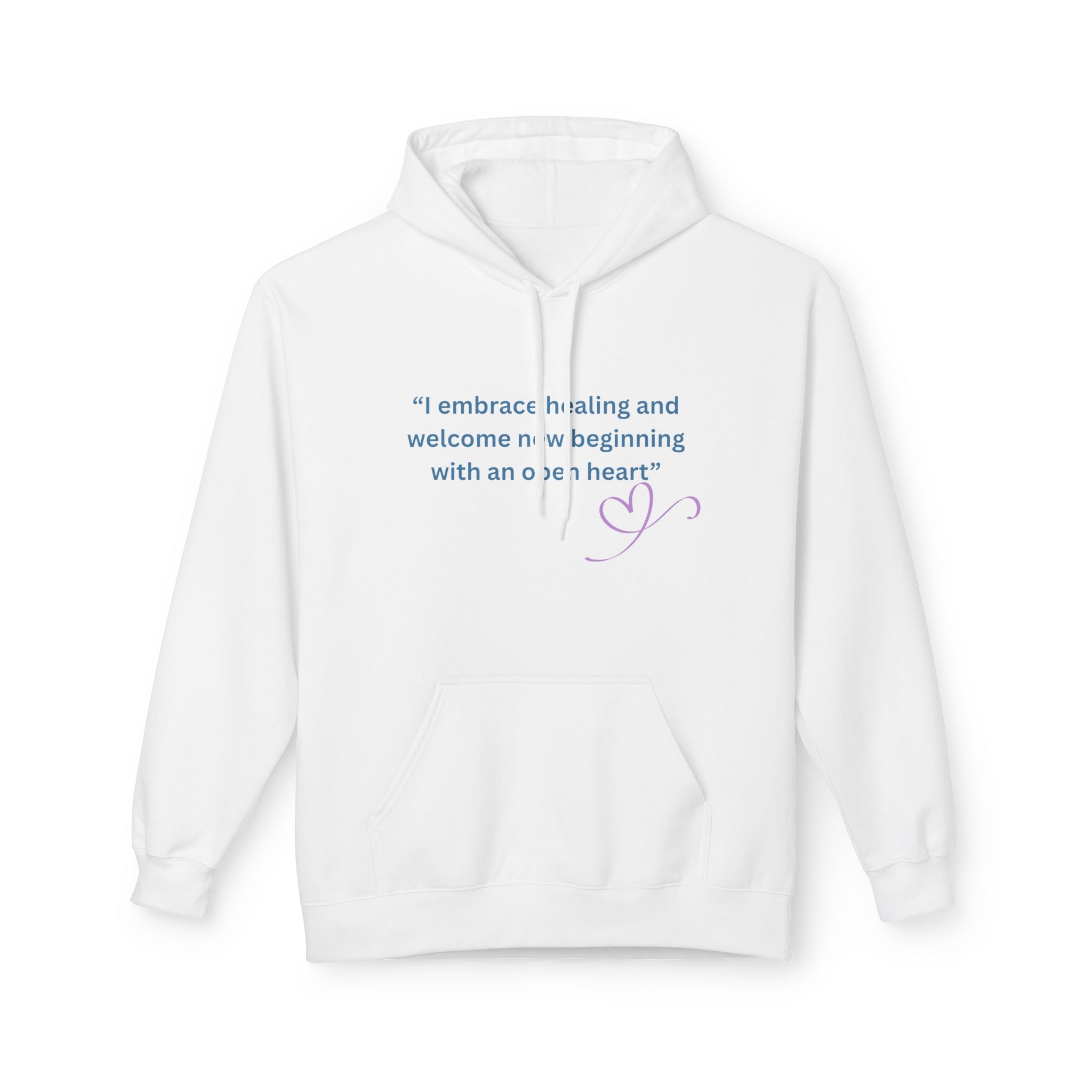 Healing Journey Fleece Hoodie - Embrace New Beginnings, Motivational Sweatshirt for Self-Care, Gift for Mindfulness, Cozy Layering for