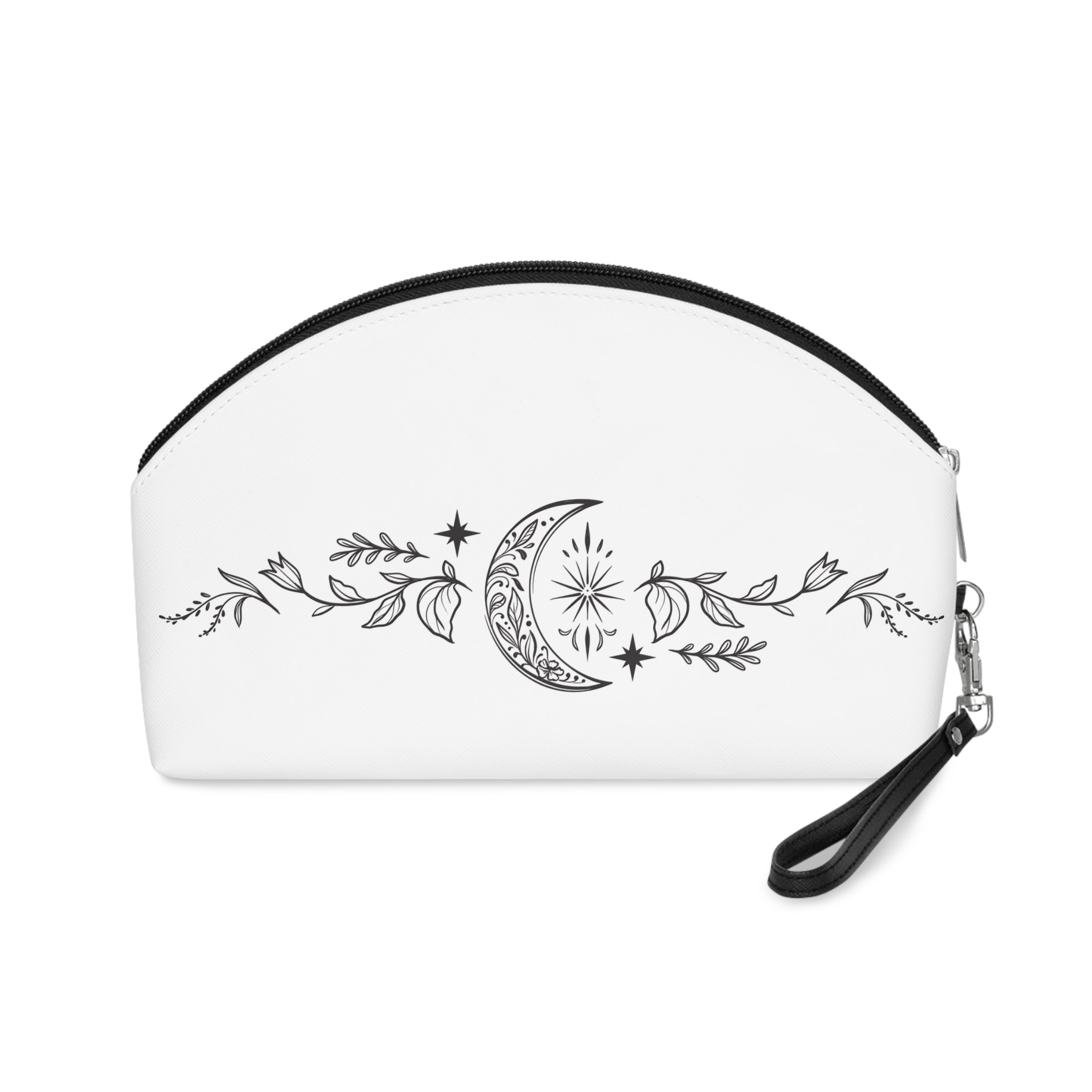 Celestial Floral Makeup Bag - Moon and Star Design