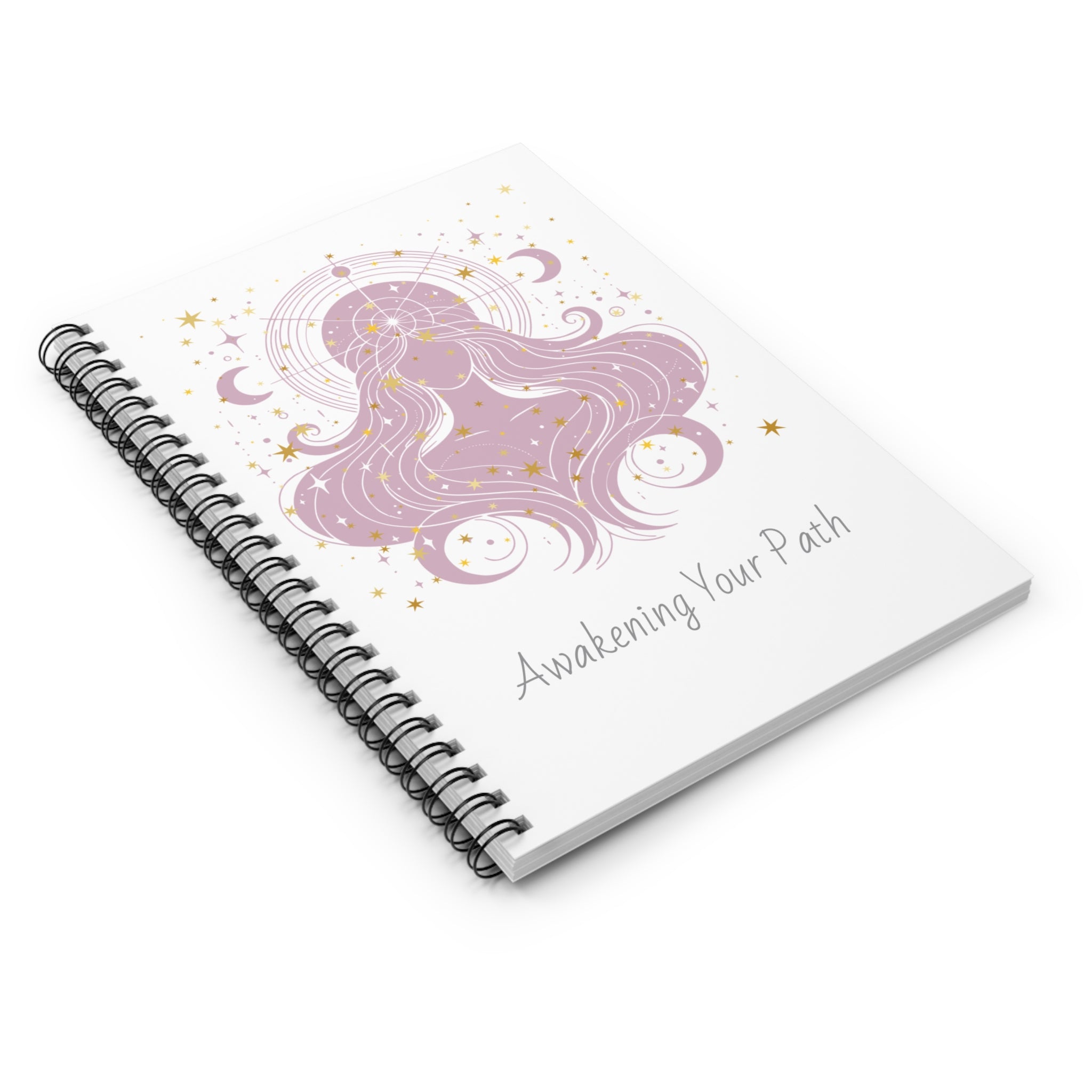 Spiral Notebook - Awakening Your Path, Boho Spiral Journal, Spiritual Writing Notebook, Gift for Dreamers, Manifestation Diary