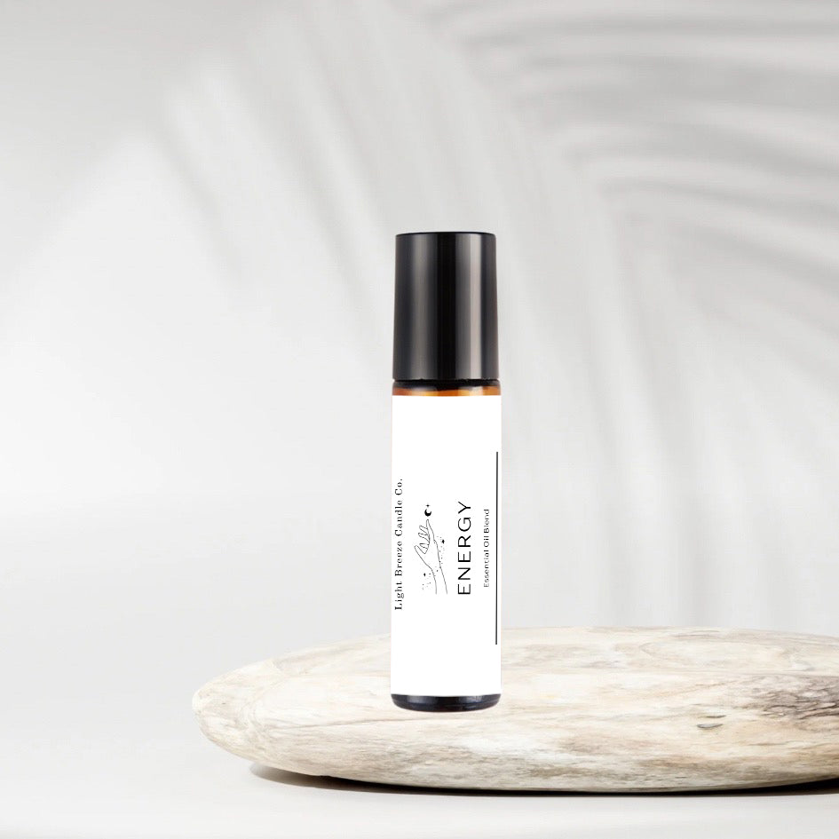 Energy essential oil roller (10 ml) Increases energy and alertness all-natural aromatherapy blend peppermint, rosemary, eucalyptus, and grapefruit