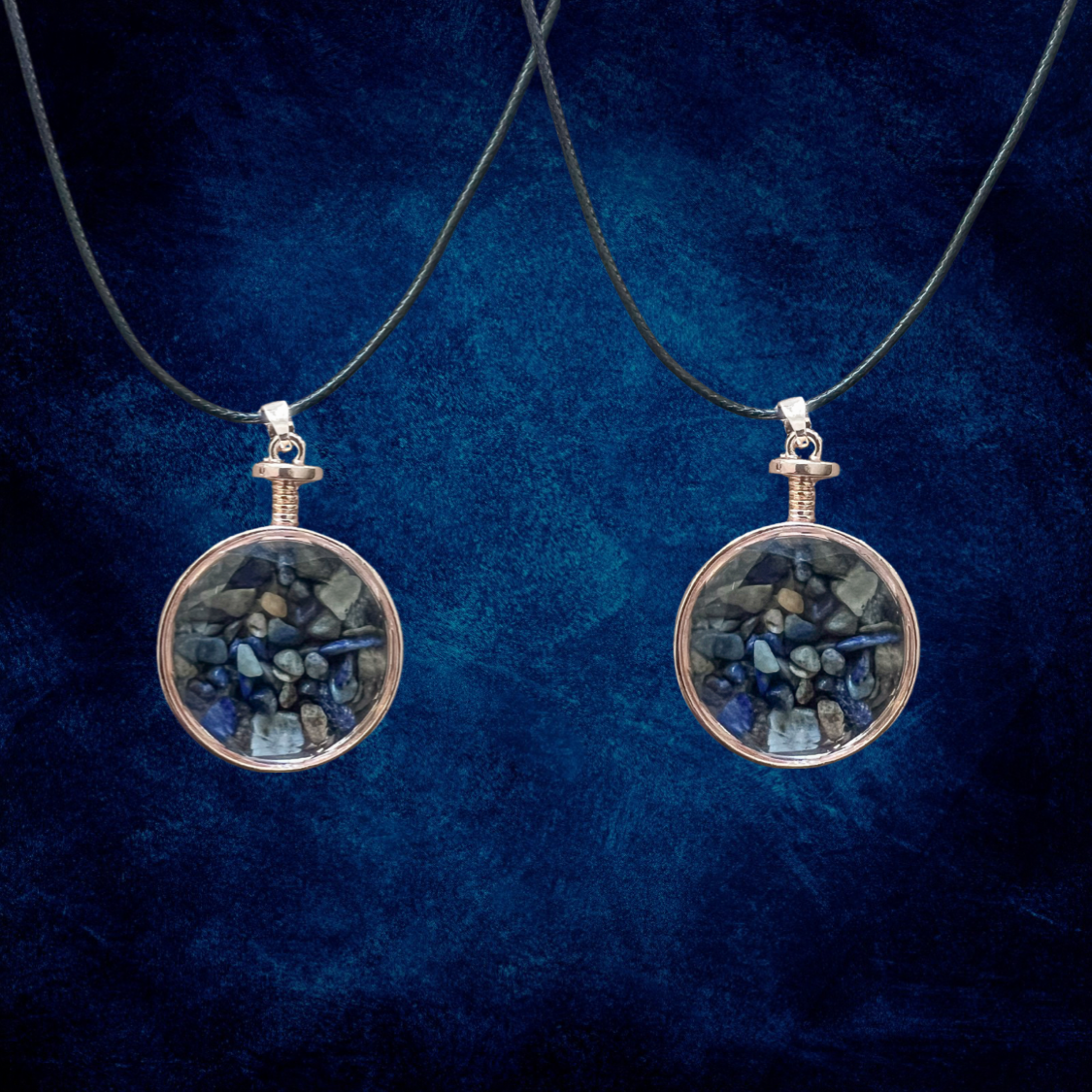 Natural Amethyst, Blue Turquoise, Obsidian, Clear Quartz, Tiger Eye, Lapis Lazuli, Round Wishing Bottle Crystal Pendant Necklace Jewelry for Healing & Style