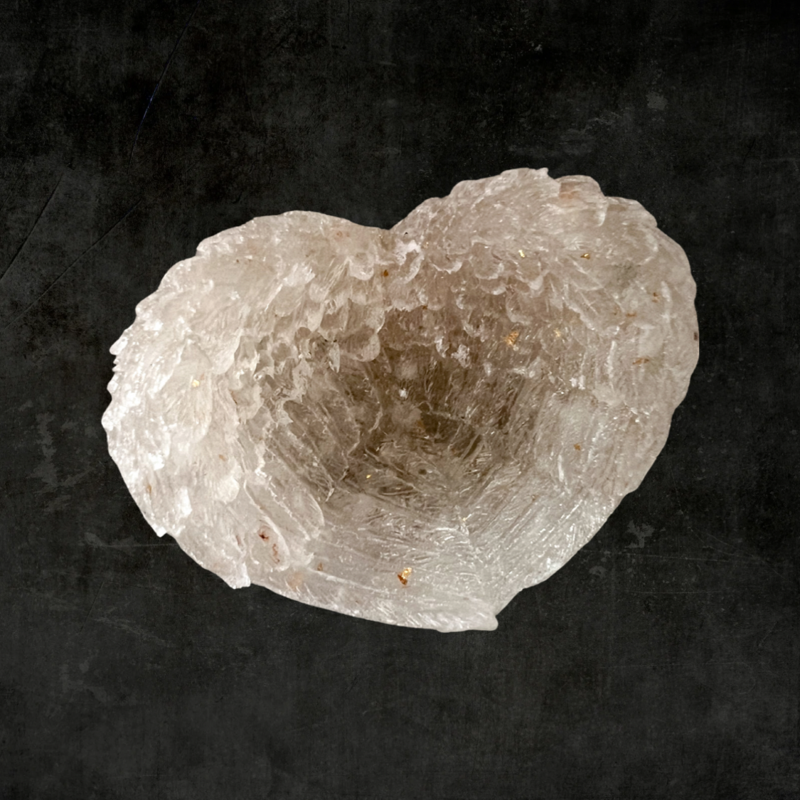 Natural Crystal Heart & Angel Wings Home Decor Set