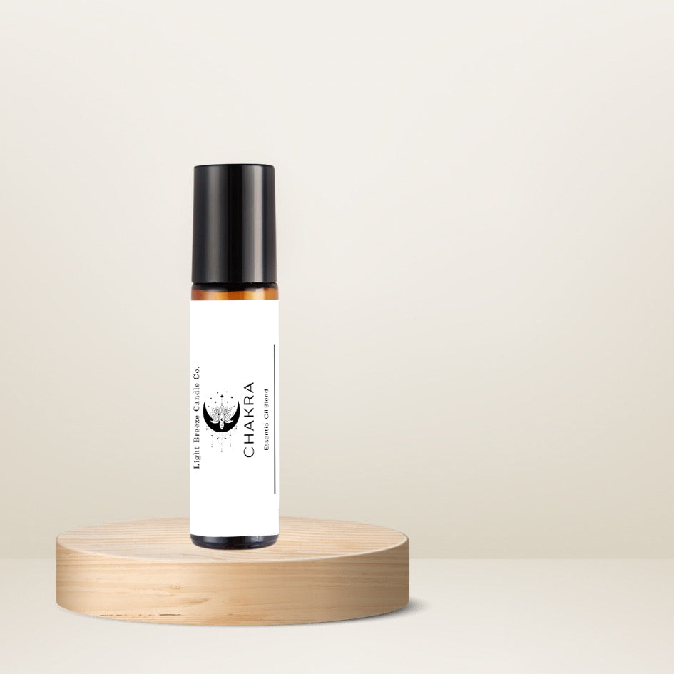 Chakra essential oil roller (10 ml) spiritual well-being all-natural aromatherapy blend cedarwood, sweet orange, lemon, rose, peppermint, frankincense, and jasmine
