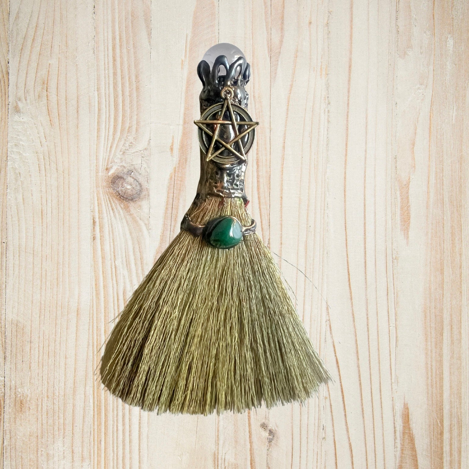 Handmade Magic Broom Quartz Broom | Spiritual Healing & Ritual Decor for Mindfulness