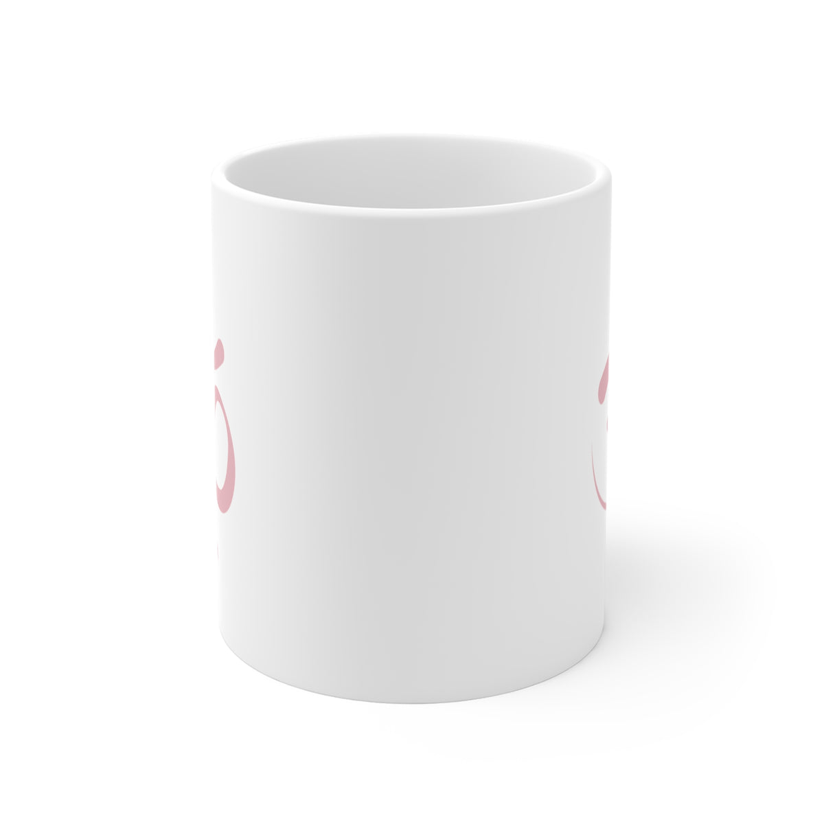 Light Pink Aum Om Symbol 11oz White Mug - Spiritual Wellness Drinkware