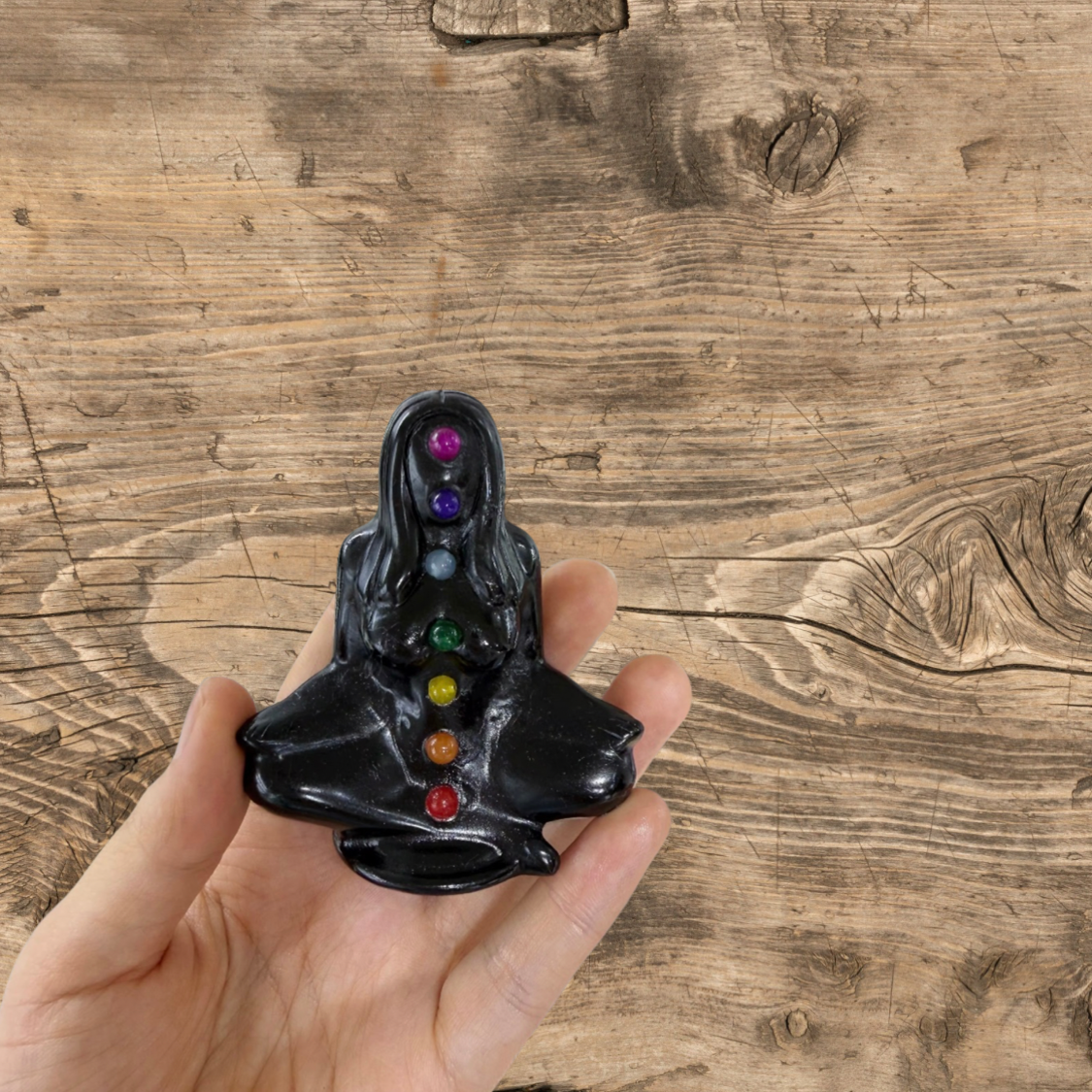 Seven Chakra Quartz Yoga Carving for Balance and Harmony