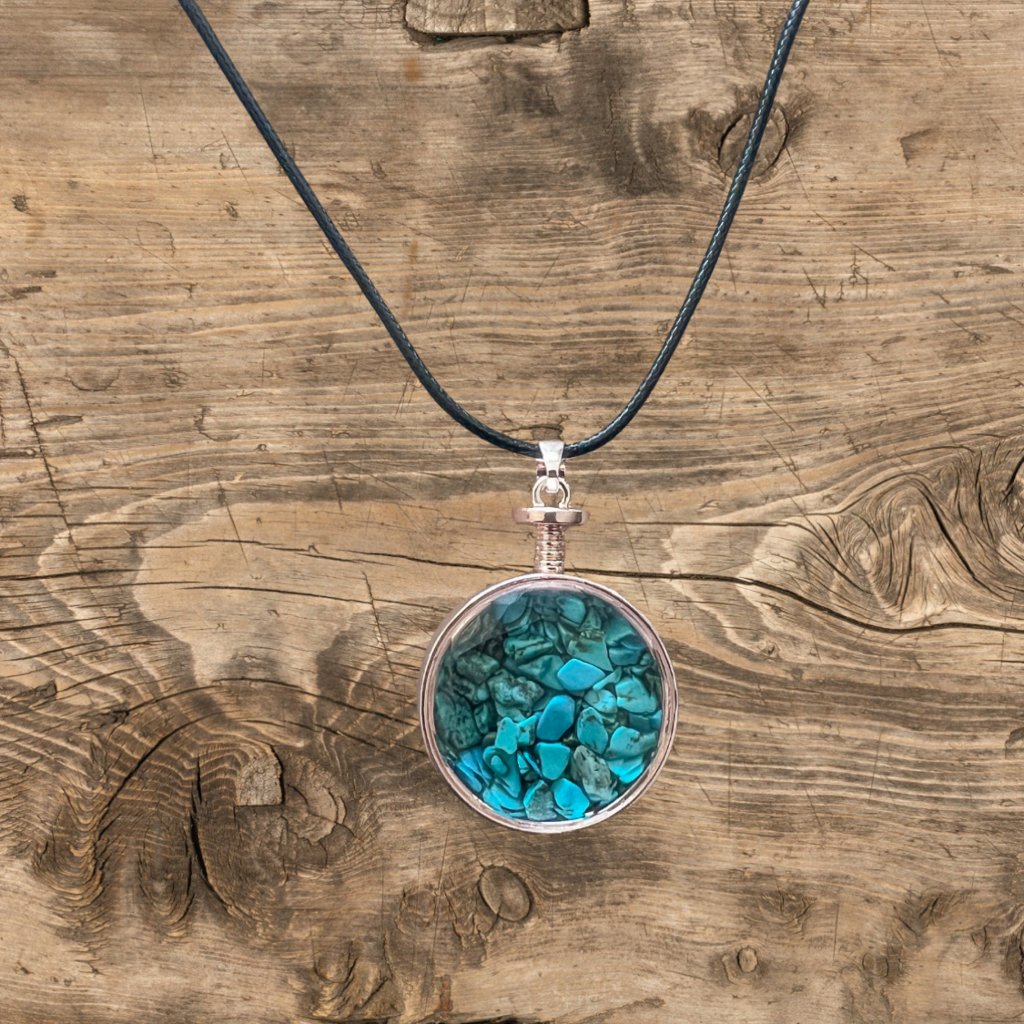Natural Amethyst, Blue Turquoise, Obsidian, Clear Quartz, Tiger Eye, Lapis Lazuli, Round Wishing Bottle Crystal Pendant Necklace Jewelry for Healing & Style