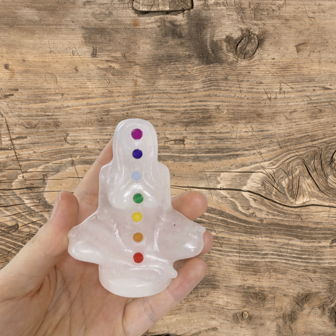 Seven Chakra Quartz Yoga Carving for Balance and Harmony