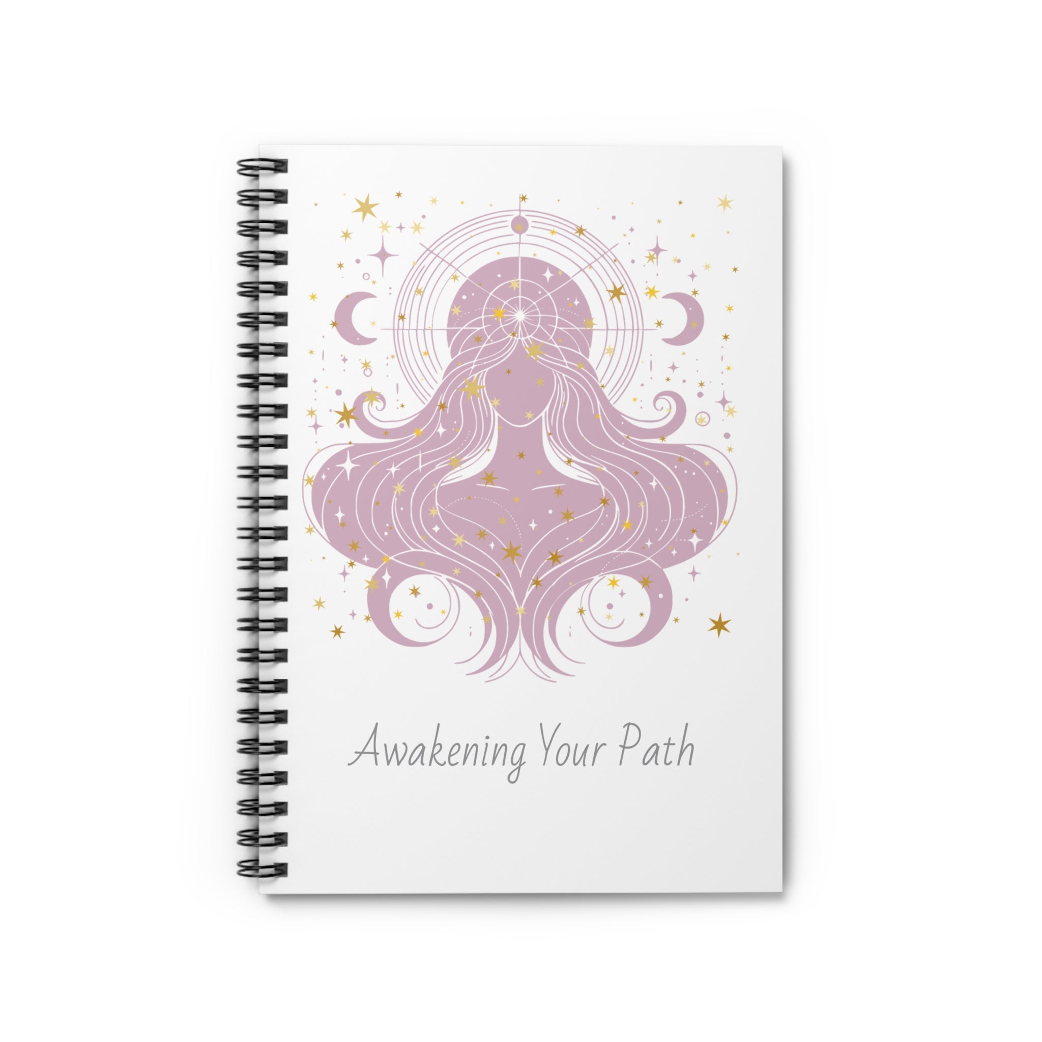Spiral Notebook - Awakening Your Path, Boho Spiral Journal, Spiritual Writing Notebook, Gift for Dreamers, Manifestation Diary