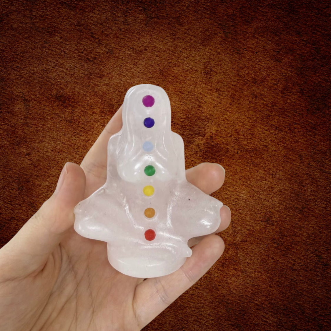 Seven Chakra Quartz Yoga Carving for Balance and Harmony