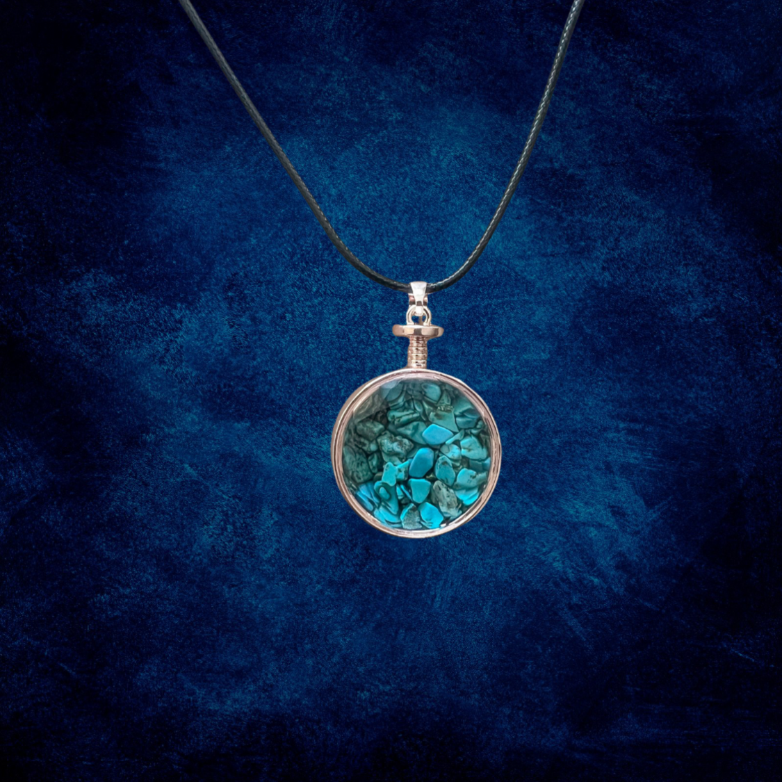 Natural Amethyst, Blue Turquoise, Obsidian, Clear Quartz, Tiger Eye, Lapis Lazuli, Round Wishing Bottle Crystal Pendant Necklace Jewelry for Healing & Style