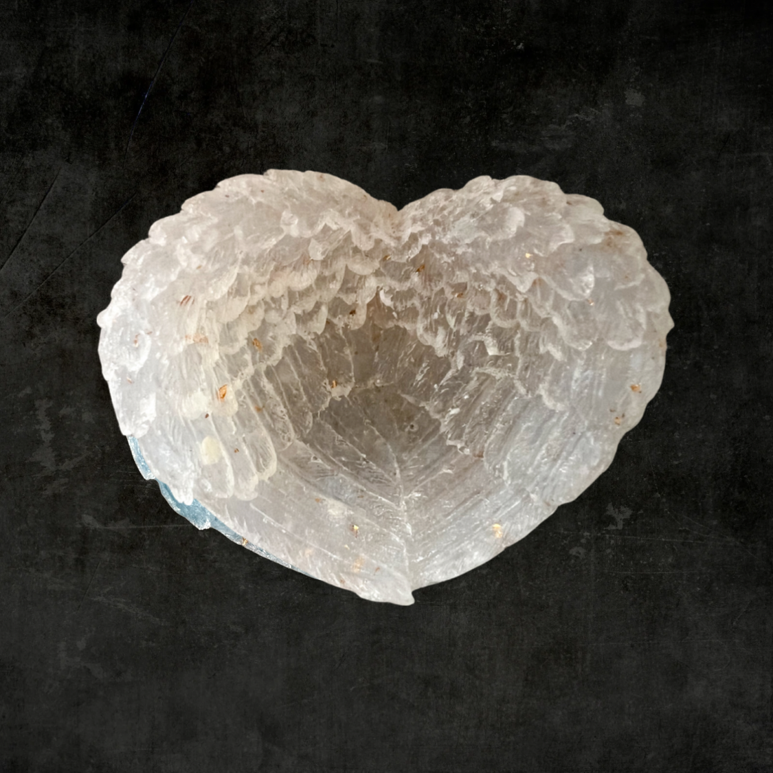 Natural Crystal Heart & Angel Wings Home Decor Set