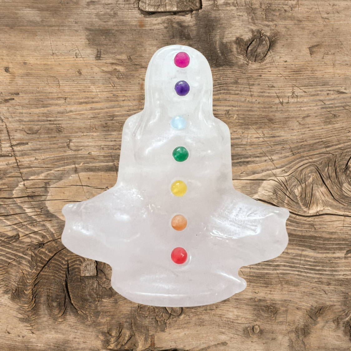 Seven Chakra Quartz Yoga Carving for Balance and Harmony