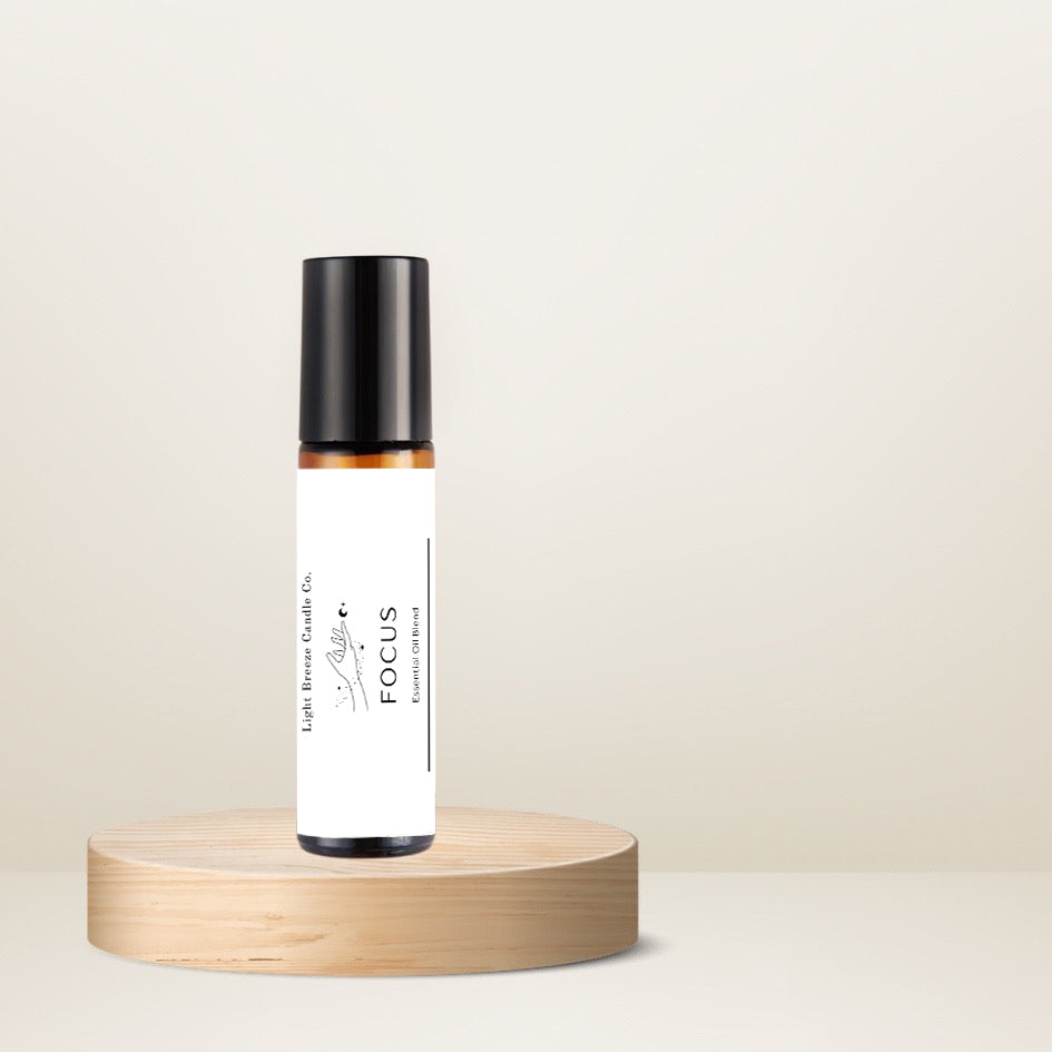Focus essential oil roller (10 ml) enhances mental clarity and focus all-natural aromatherapy blend peppermint, rosemary, and basil