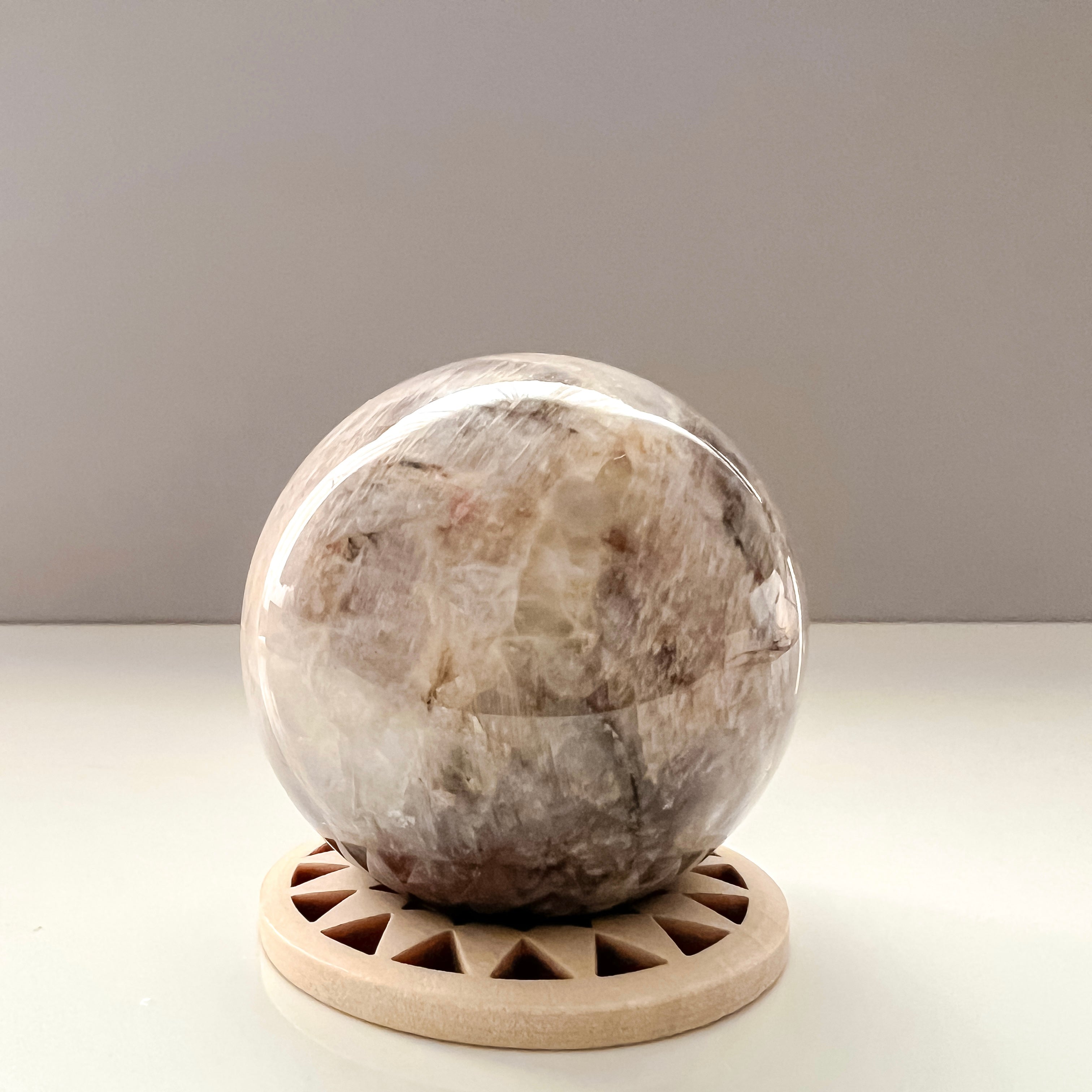 Blue moonstone crystal deep healing & protective stone sphere Wellness & Balance