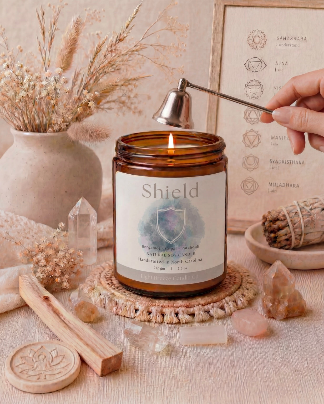 Shield Soy Candle Bergamot, Copal & Patchouli Protection Candle for Grounding & Spiritual Strength