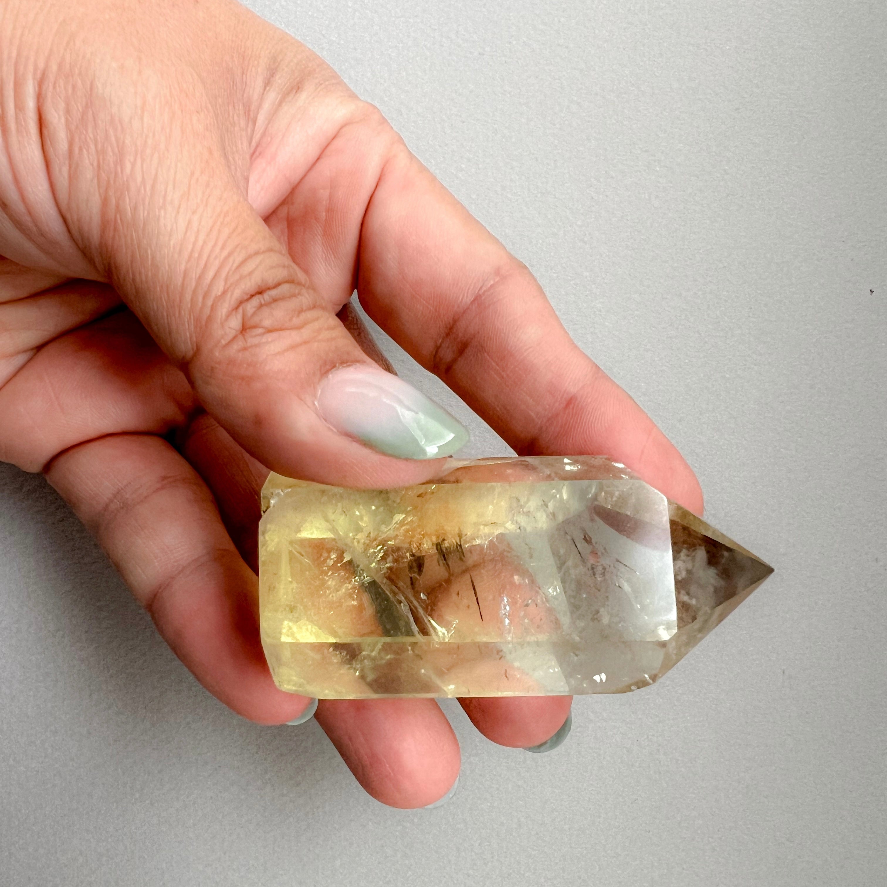 Brazilian citrine crystal tower positive energy & abundance enhancer