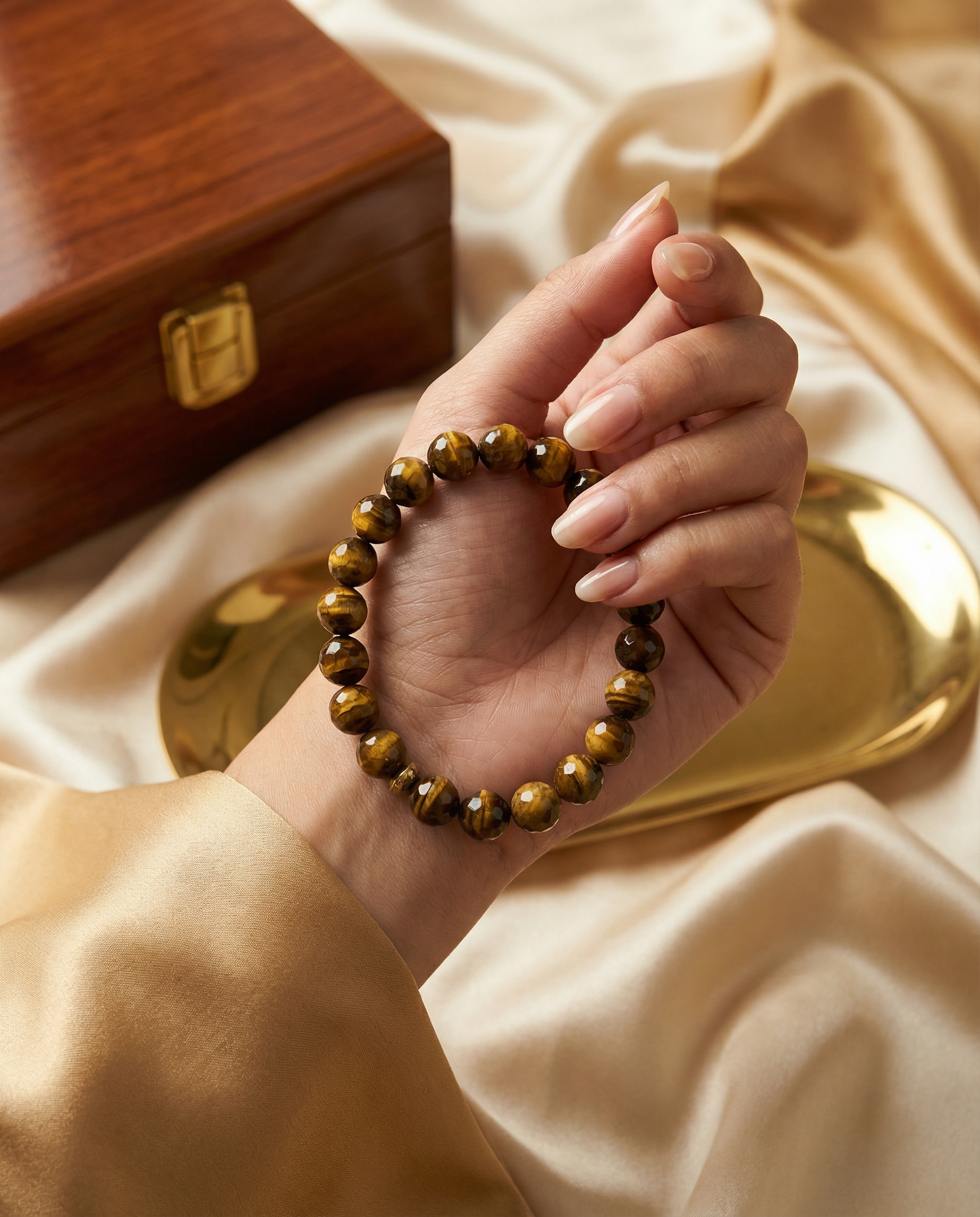 Natural Tiger Eye Crystal Bracelet Confidence & Protection