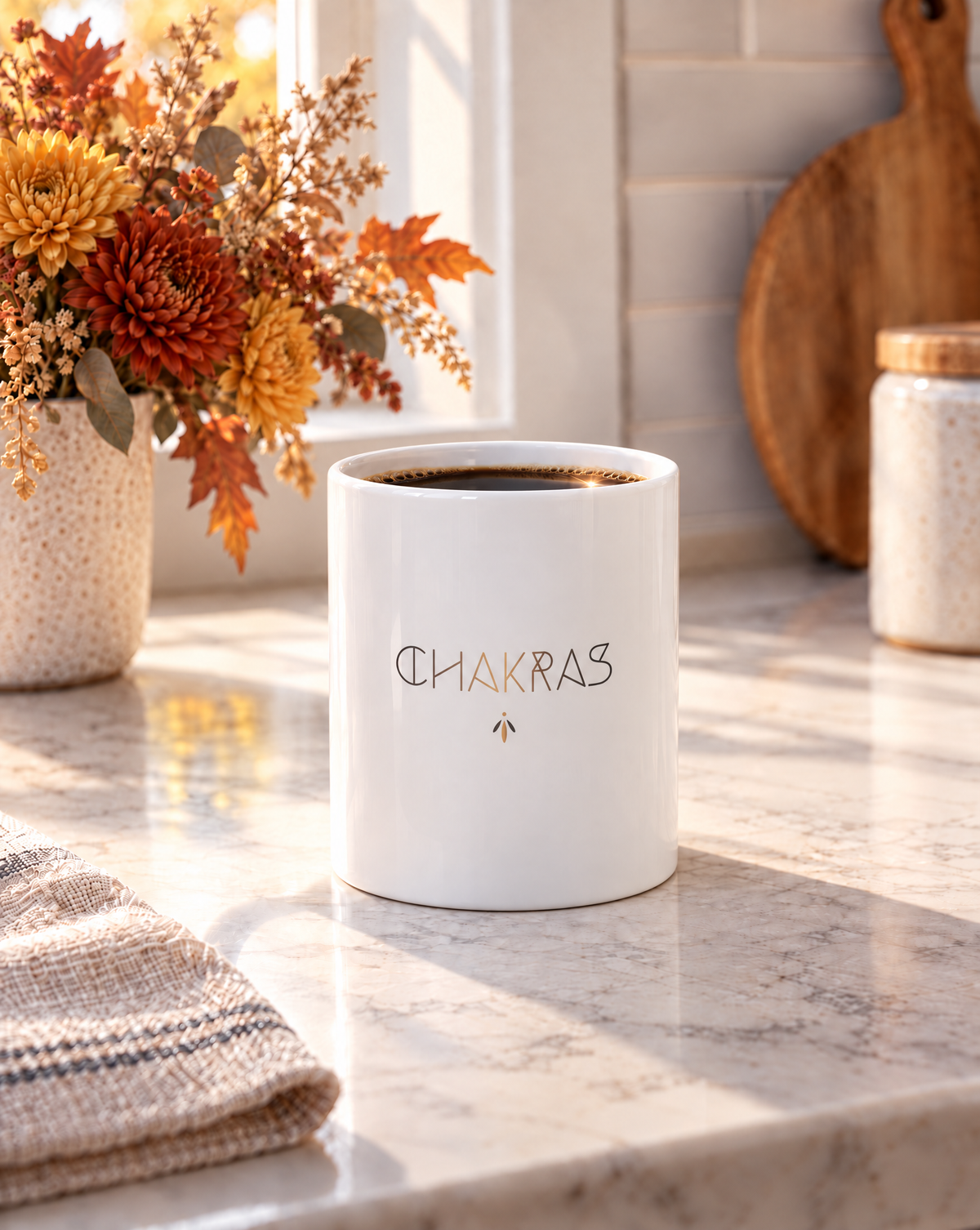 Chakra Symbols 11oz White Mug - Spiritual Energy Drinkware