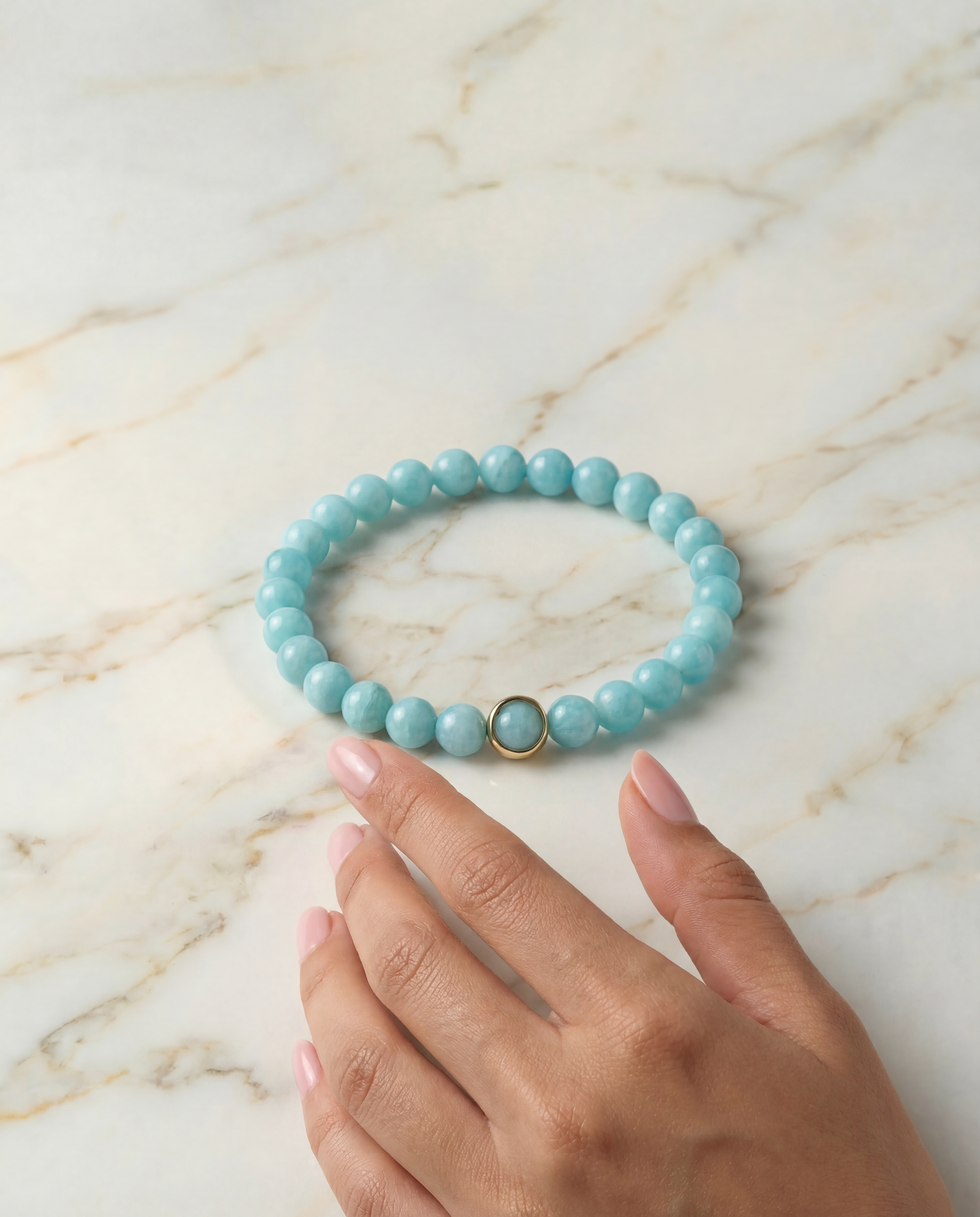 Natural Aquamarine Crystal Bracelet Clarity & Calm