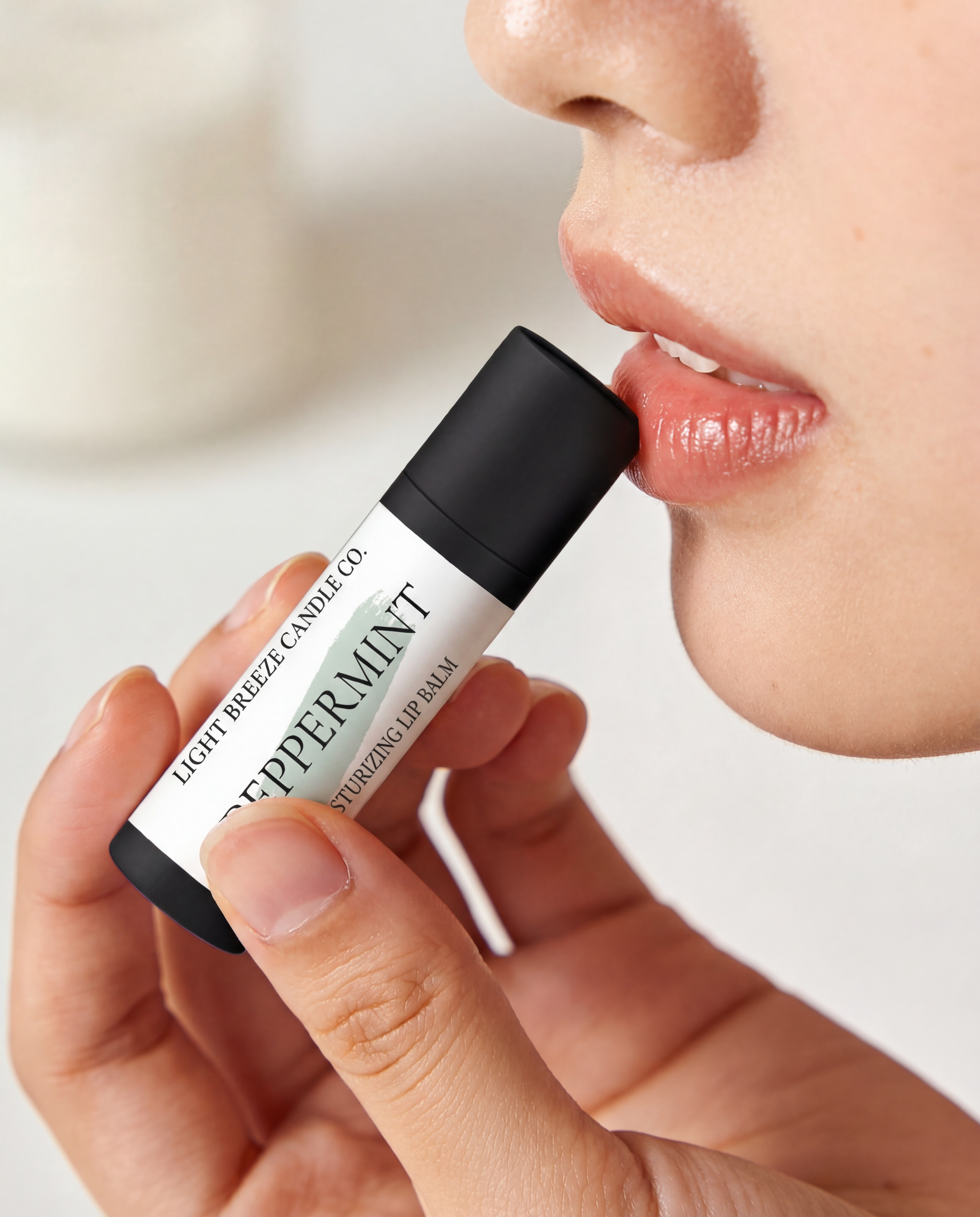 Peppermint Essential Oil Lip Balm Natural Moisturizing Lip Care with Shea Butter & Beeswax