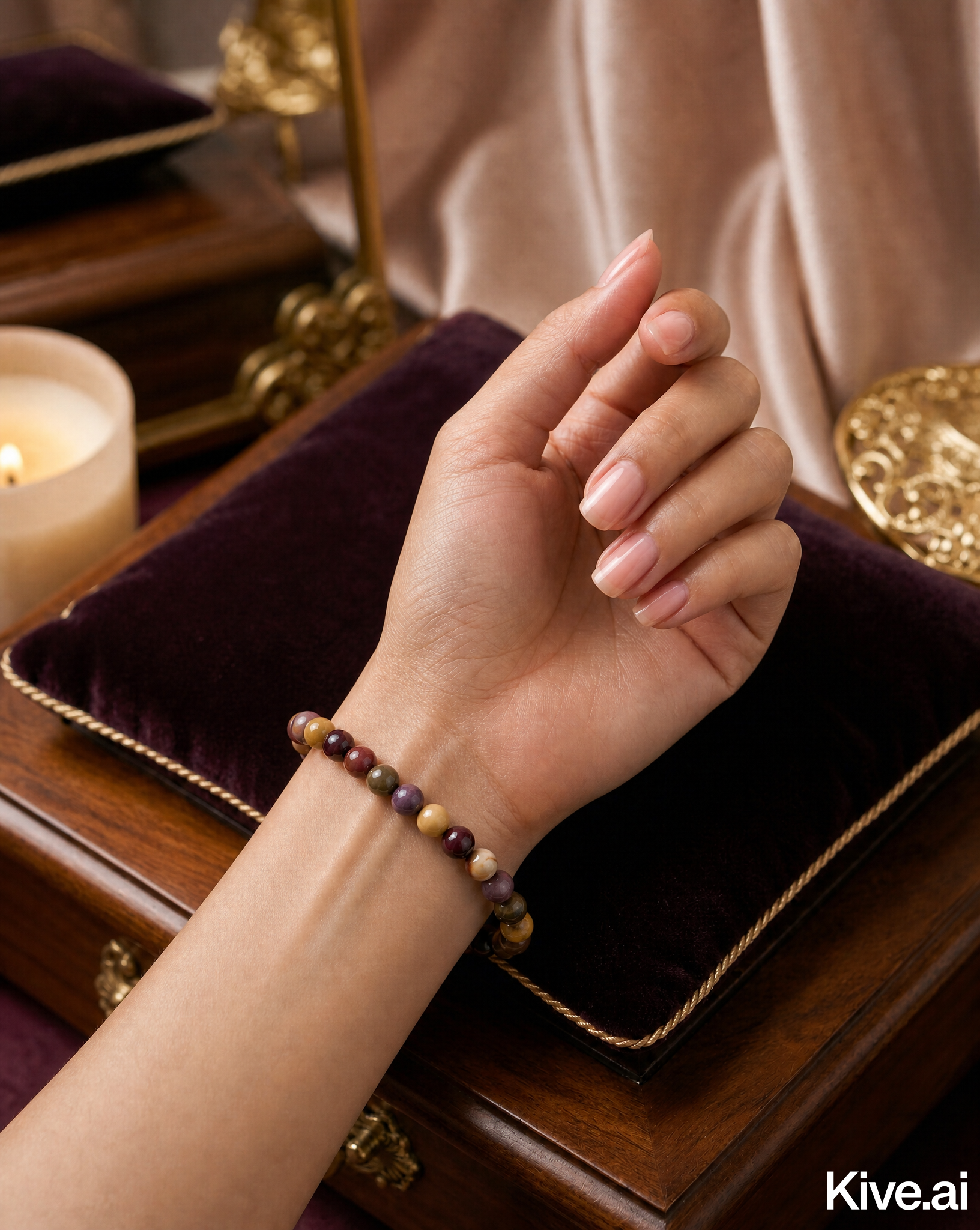 Natural Mookaite Bracelet 7-inch with 6mm Beads Stability, Personal Growth, and Emotional Healing