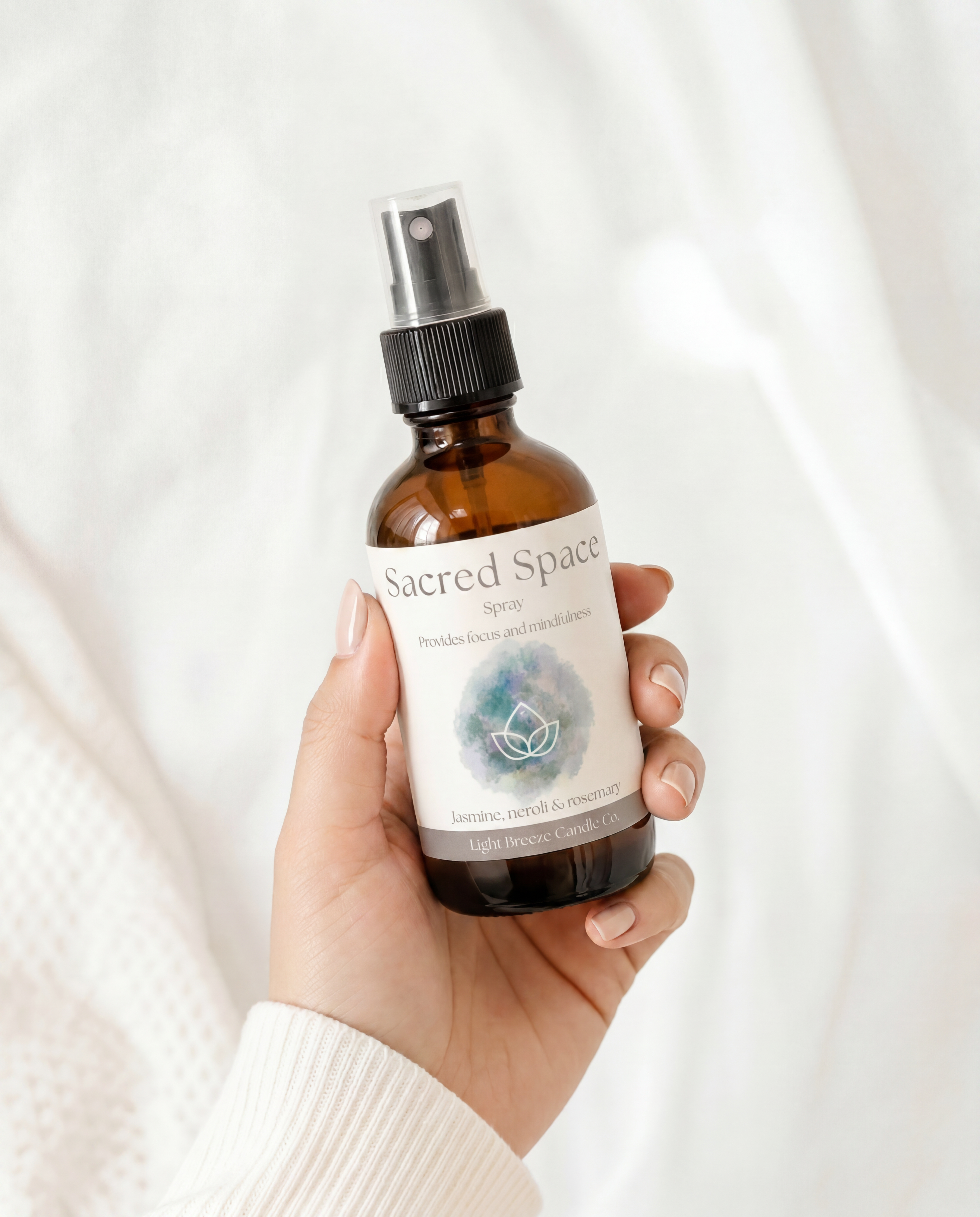 Sacred Space Smudge Spray Jasmine, Neroli & Rosemary Spiritual Mist for Peace, Clarity & Harmony
