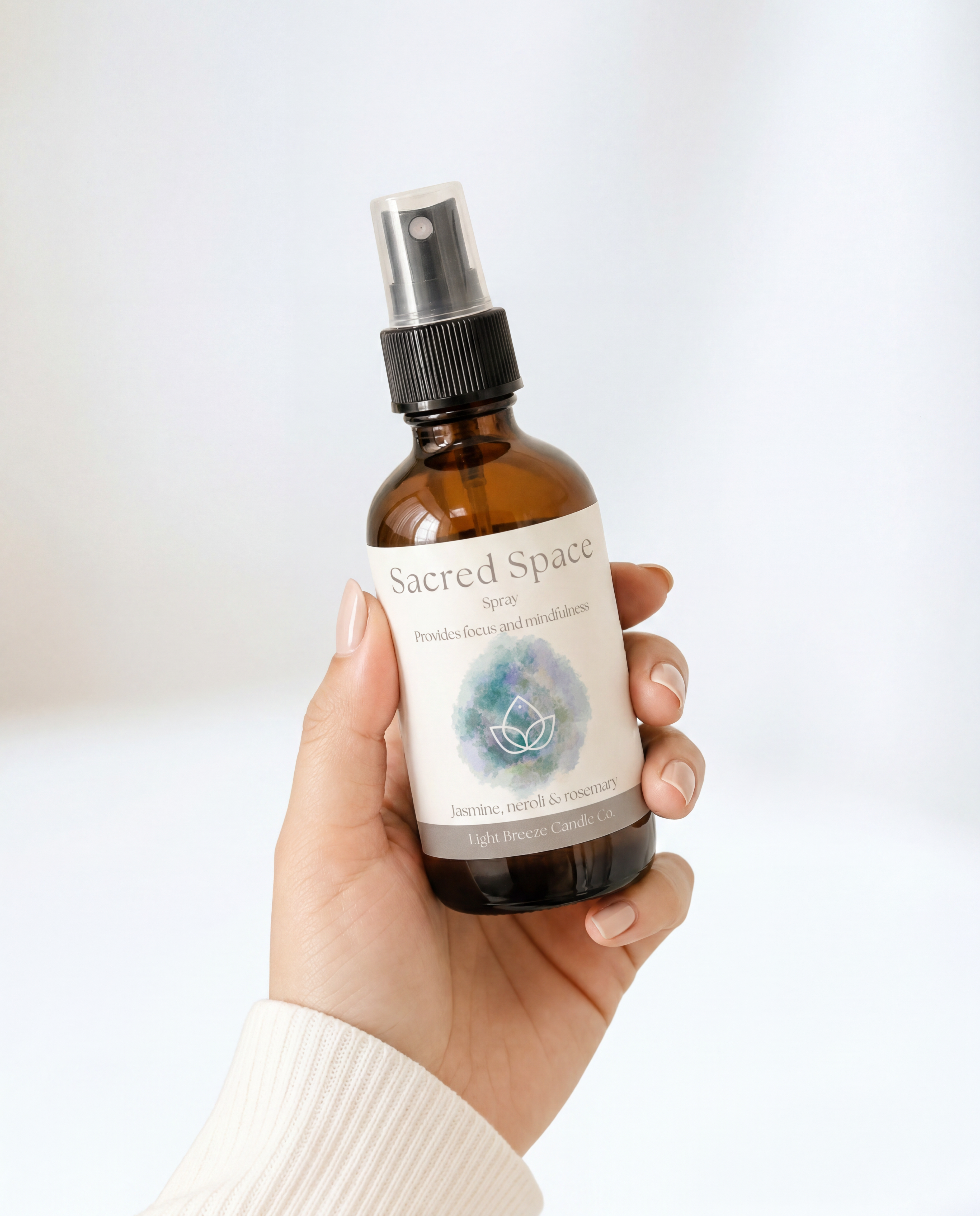 Sacred Space Smudge Spray Jasmine, Neroli & Rosemary Spiritual Mist for Peace, Clarity & Harmony