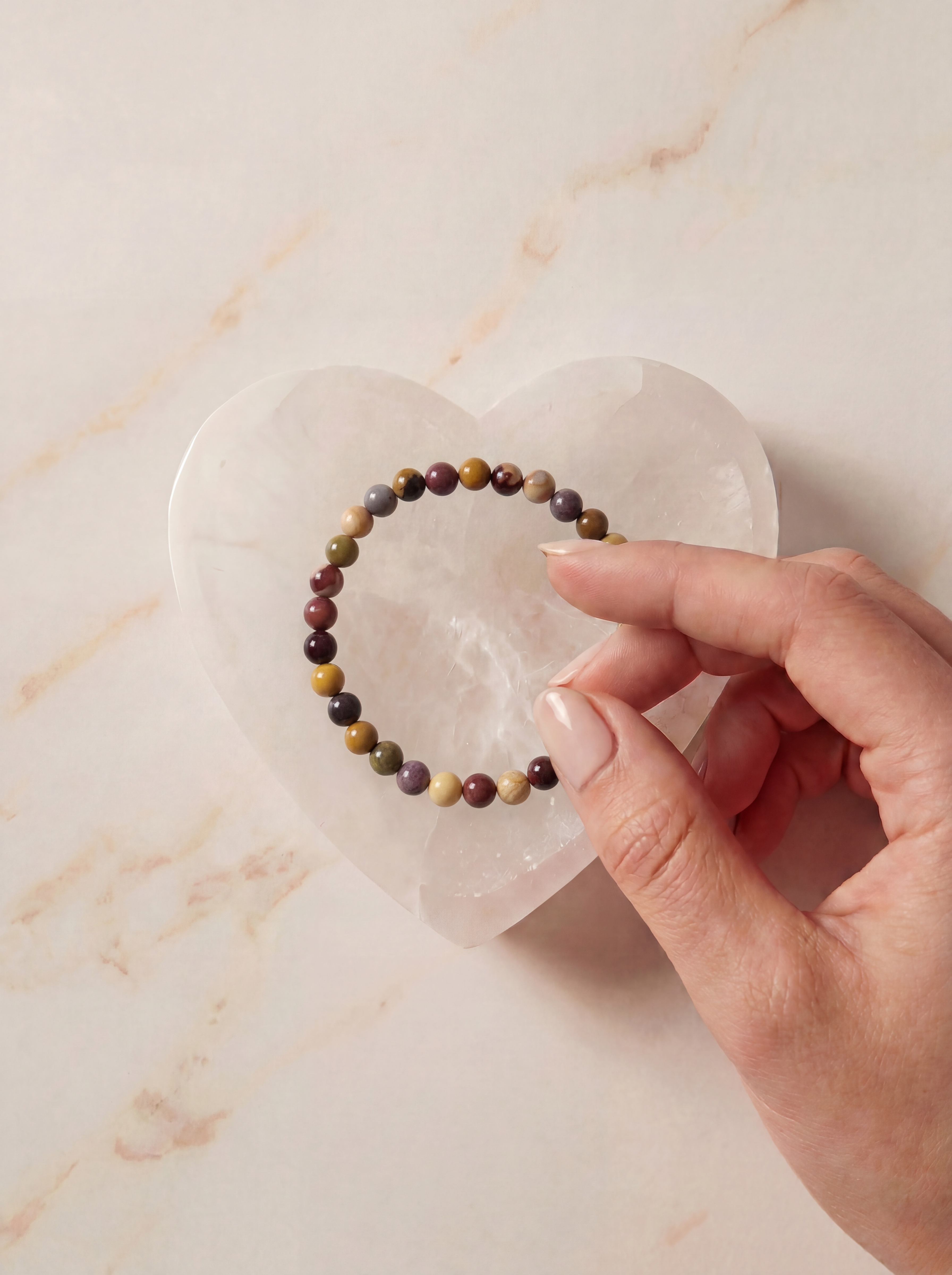 Natural Mookaite Bracelet 7-inch with 6mm Beads Stability, Personal Growth, and Emotional Healing