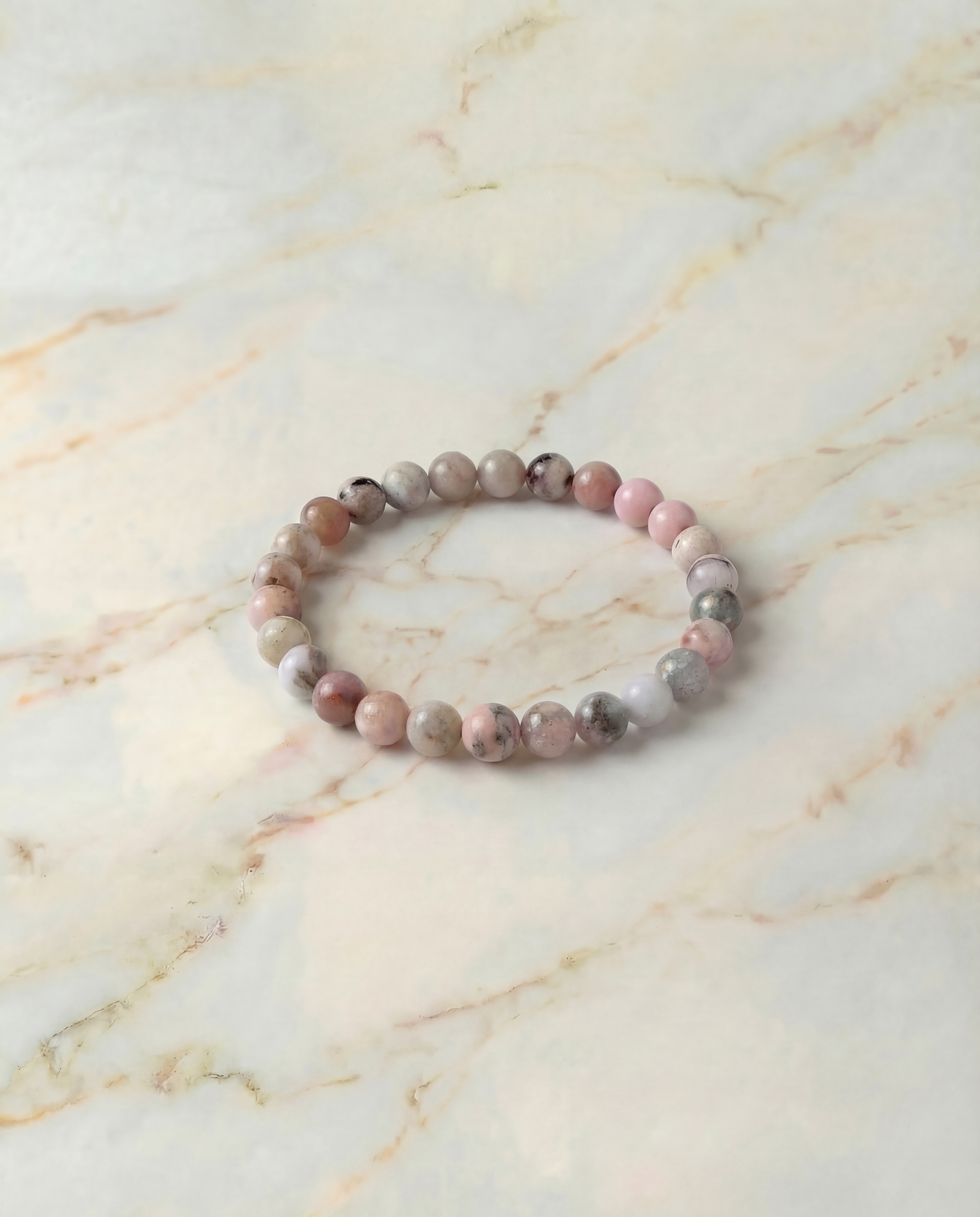 Natural Pink Opal Crystal Bracelet Love & Emotional Healing