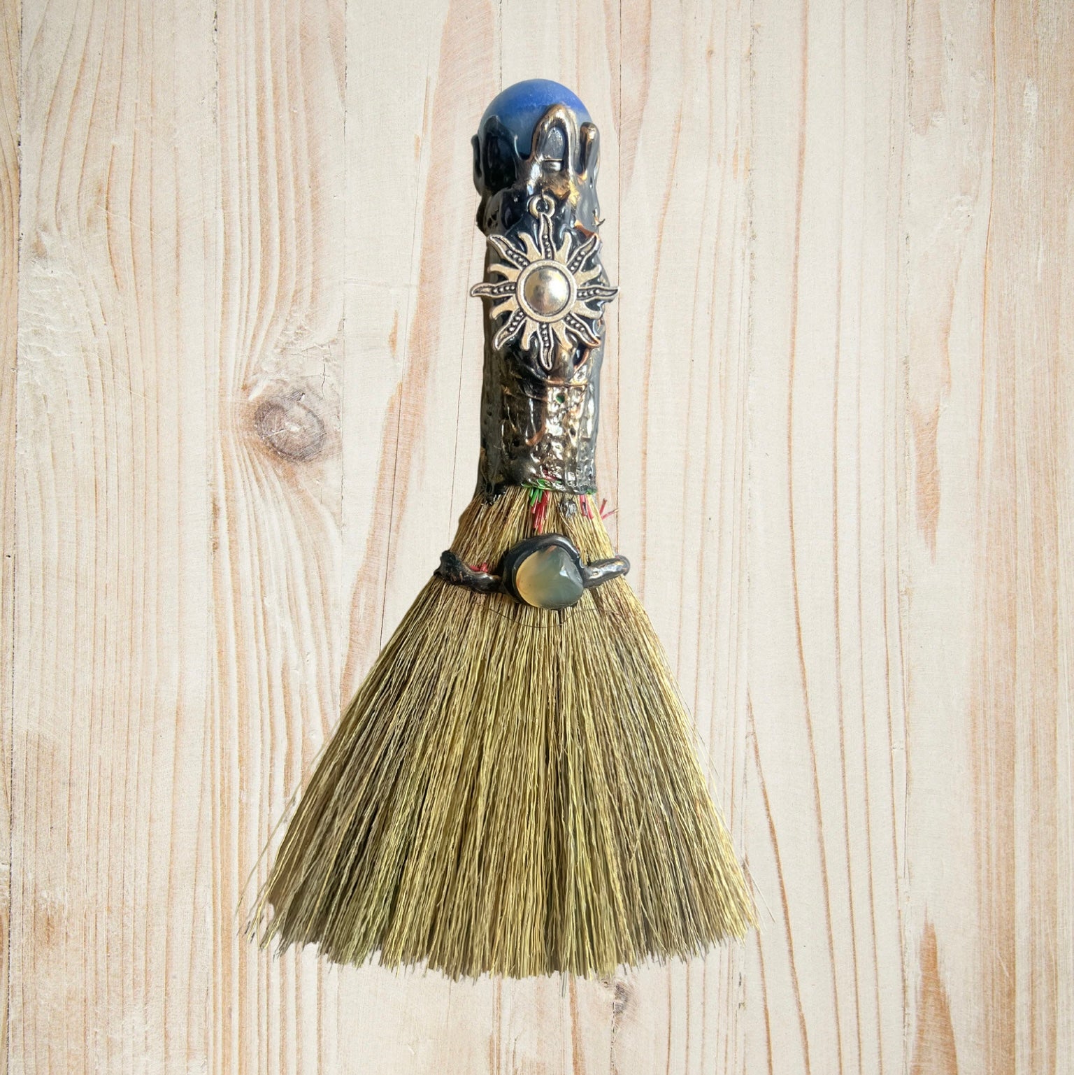 Handmade Magic Broom Quartz Broom | Spiritual Healing & Ritual Decor for Mindfulness 