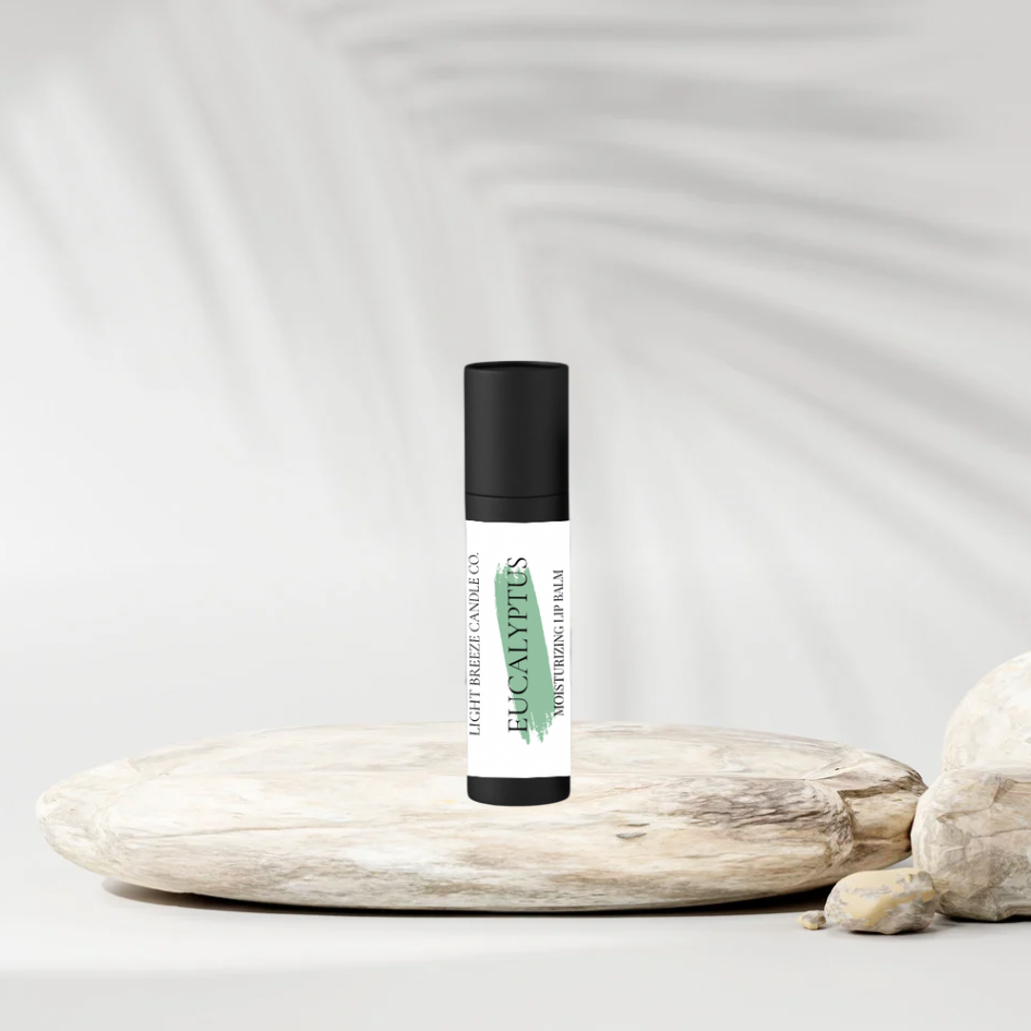 Moisturizing eucalyptus lip balm all natural handmade with essential oil