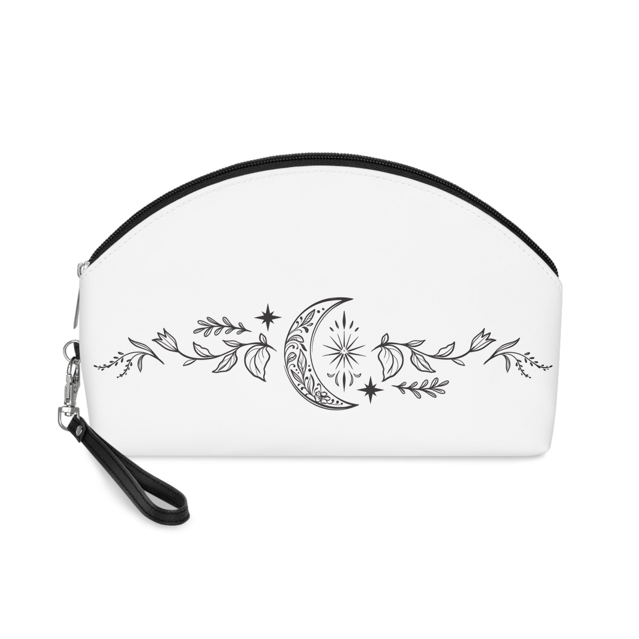 Celestial Floral Makeup Bag - Moon and Star Design