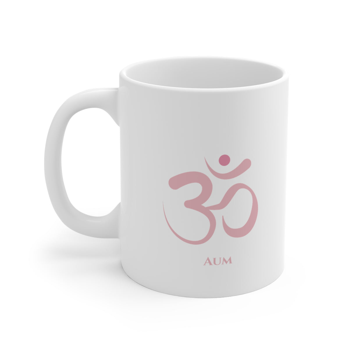 Light Pink Aum Om Symbol 11oz White Mug - Spiritual Wellness Drinkware