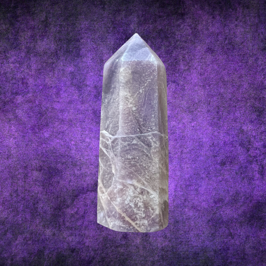 Natural Purple Charoite Fluorite Tower – Healing Stone Point Wand,