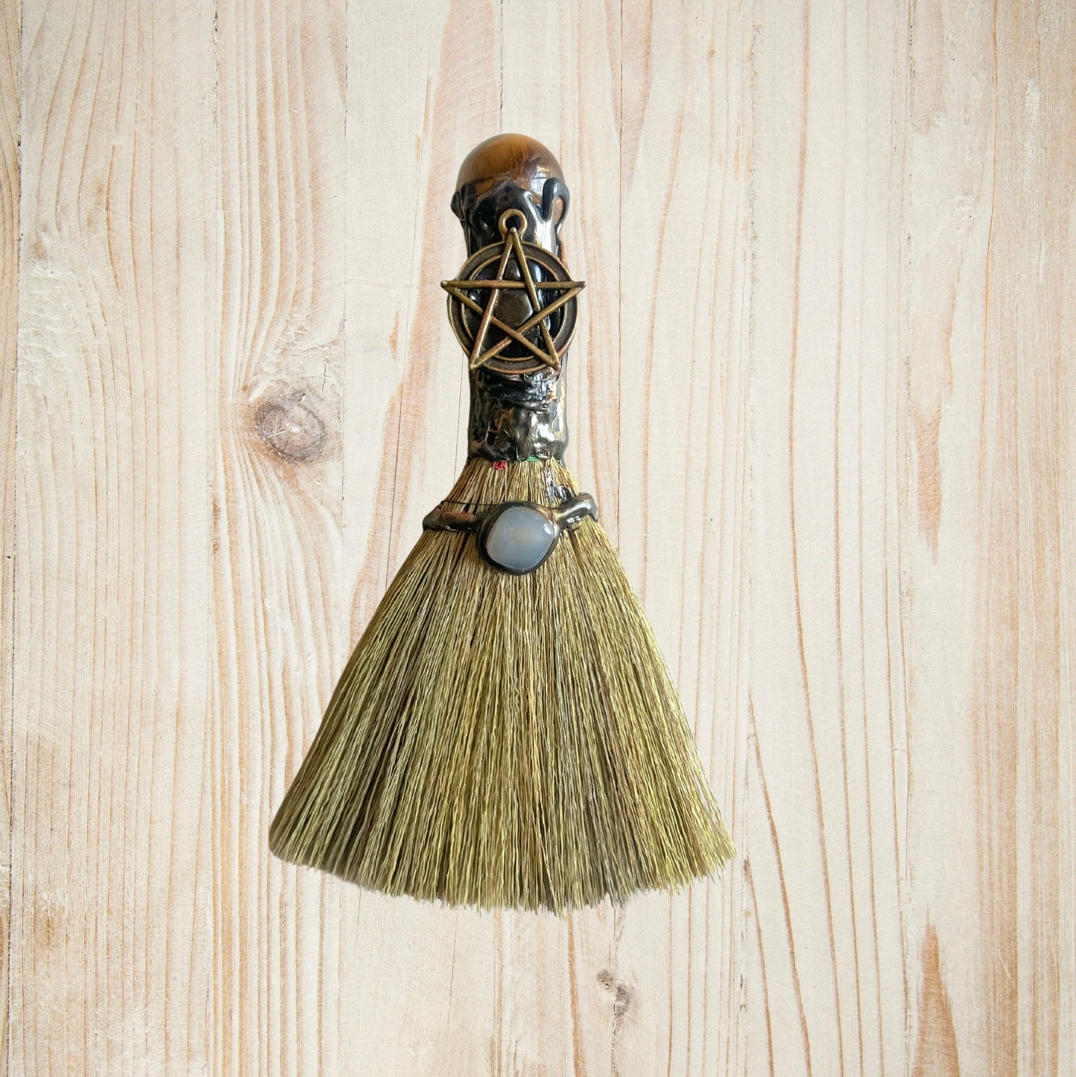 Handmade Magic Broom Quartz Broom | Spiritual Healing & Ritual Decor for Mindfulness 