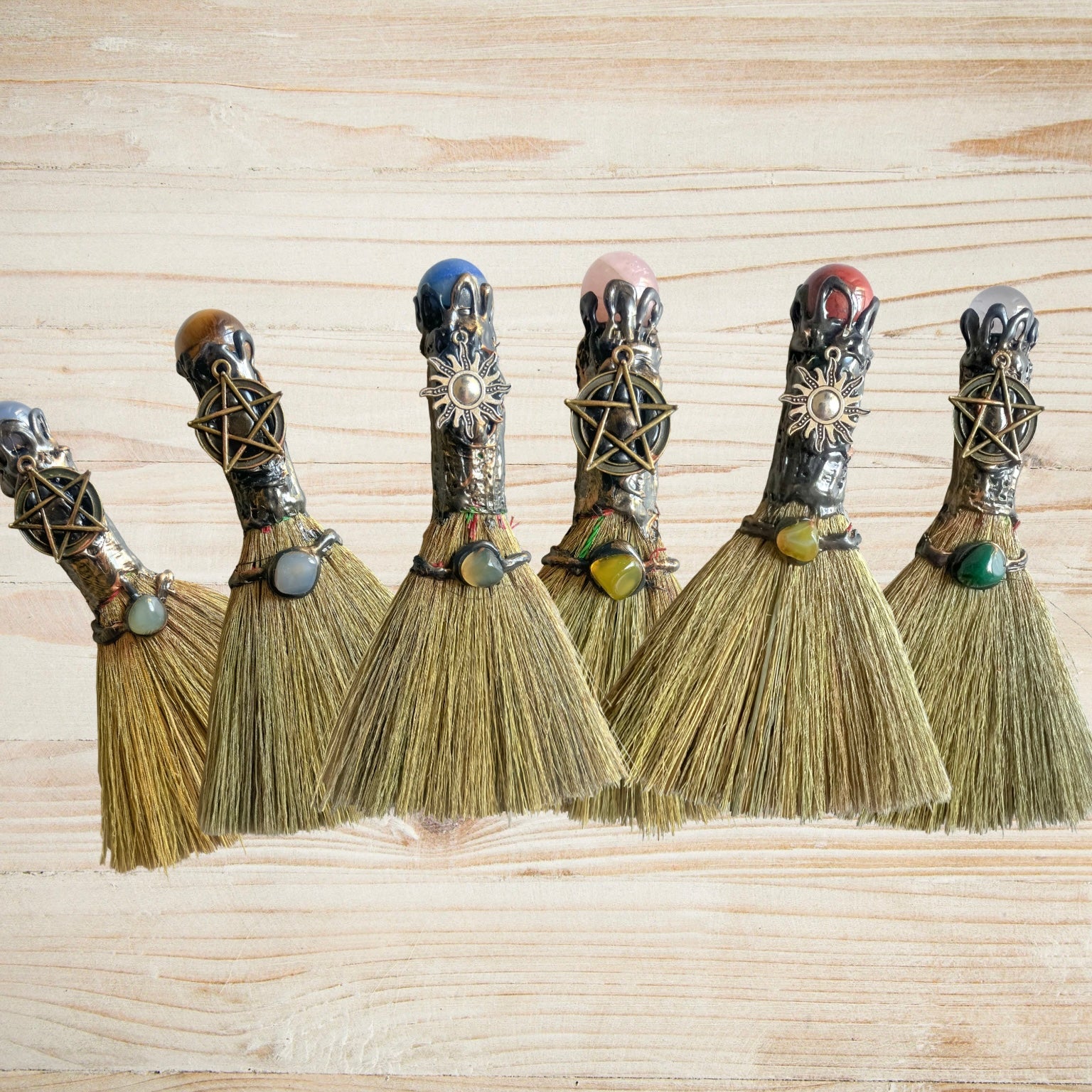 Handmade Magic Broom Quartz Broom | Spiritual Healing & Ritual Decor for Mindfulness 