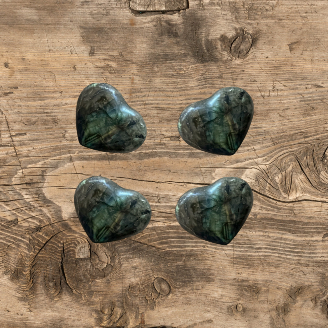 Natural Gemstone Crafts Hand Carved Purple Light Labradorite Crystal Heart