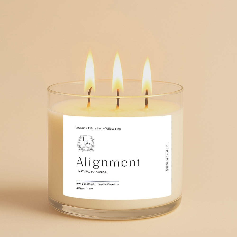 Alignment 15oz Candle - Refreshing Citrus & Verdant Leaves for Harmony and Balance