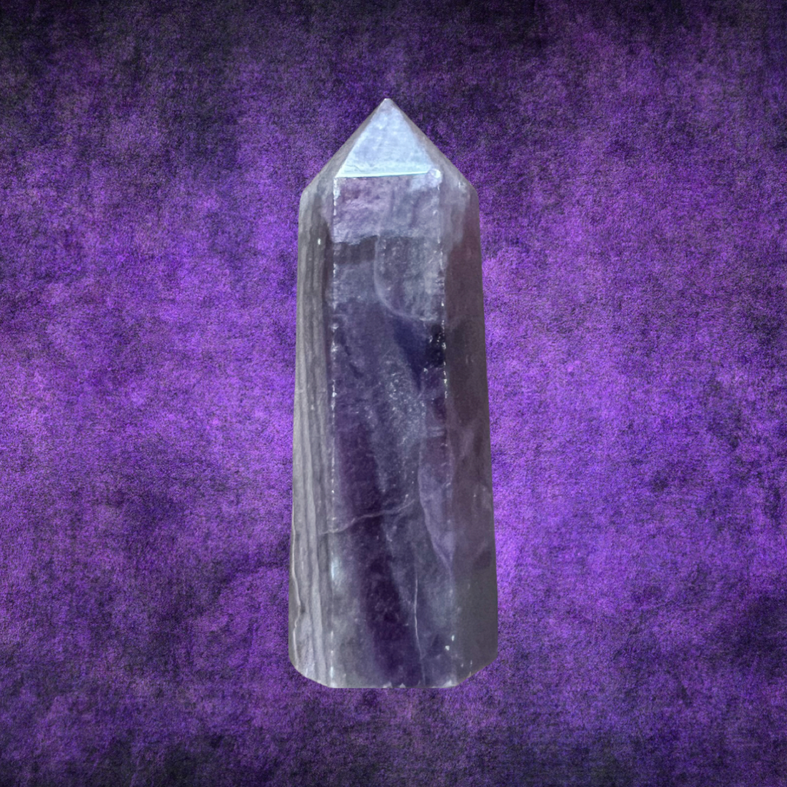 Natural Purple Charoite Fluorite Tower – Healing Stone Point Wand,