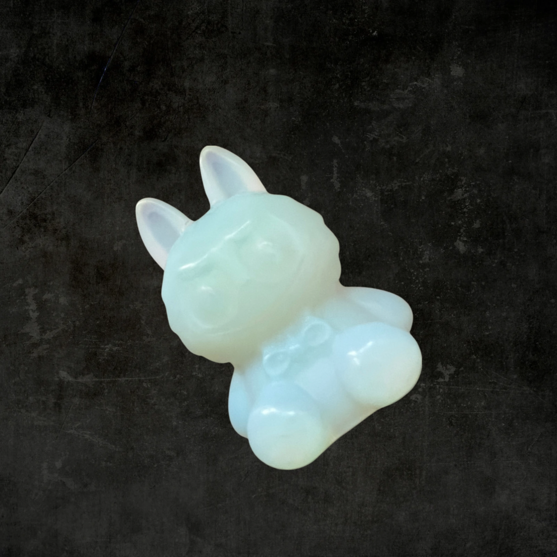 Handcrafted Crystal Labubu Carving in Multi-Stones Opal, Rose Quartz, Blue Onyx, Taiji Jade, Yooperlite