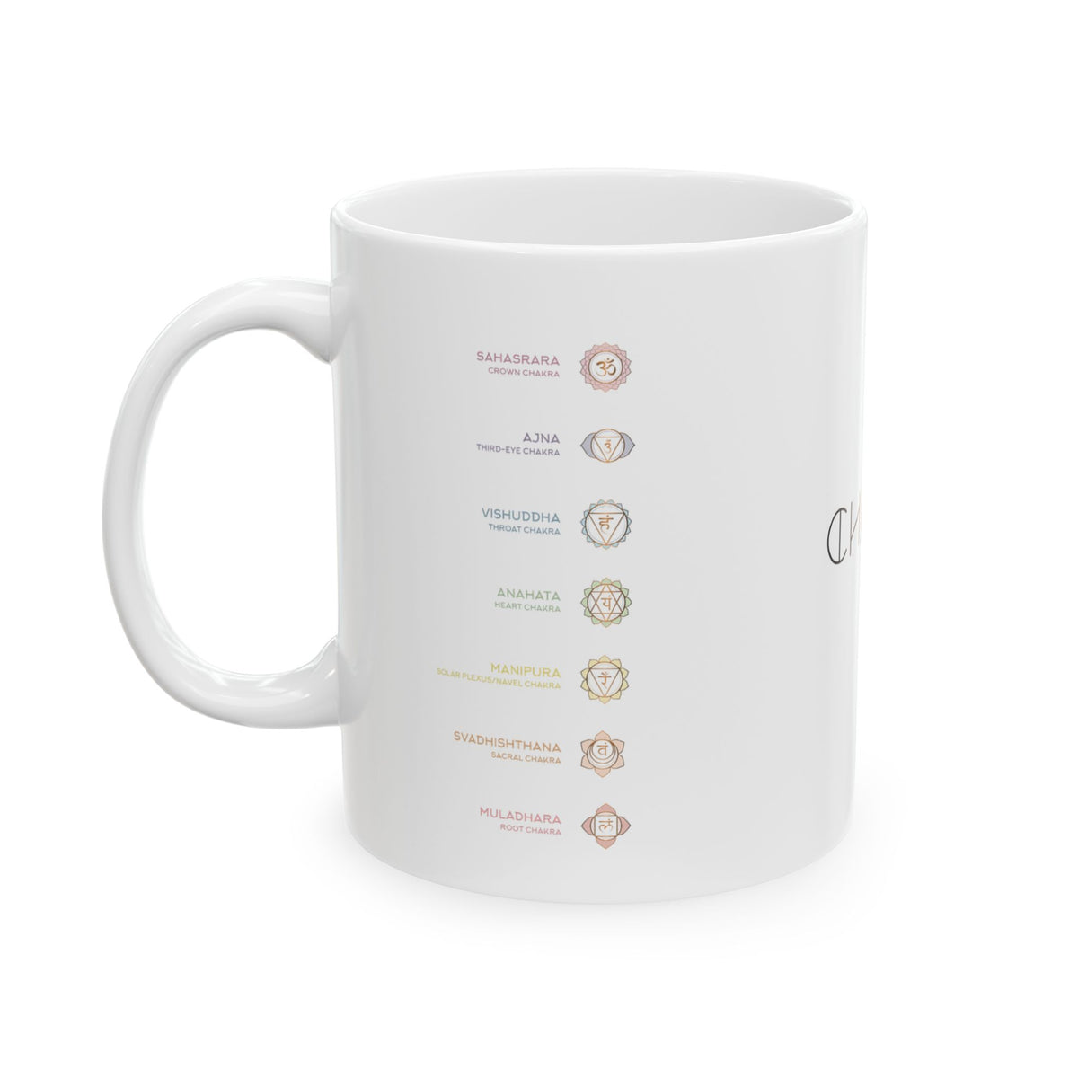 Chakra Symbols 11oz White Mug - Spiritual Energy Drinkware