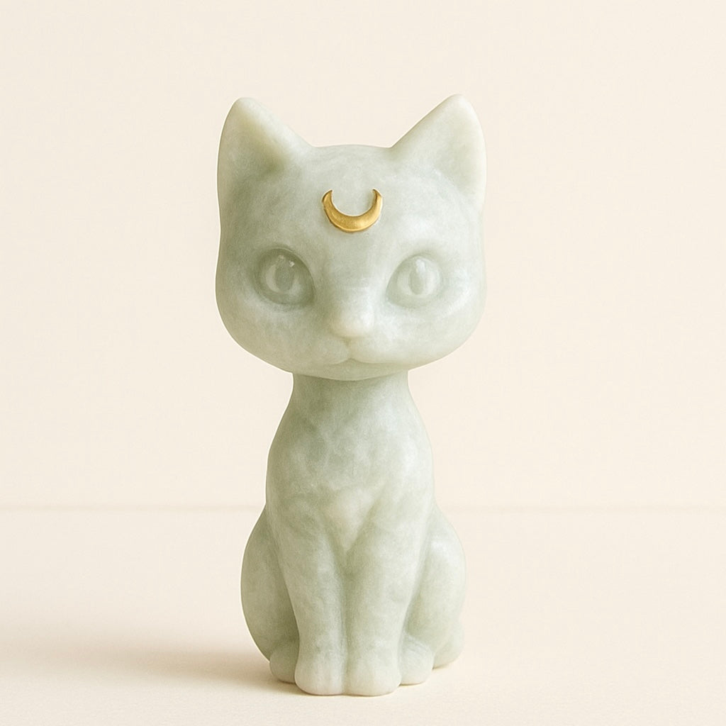 Handcrafted Gemstone Cat Figurines Spiritual Stones for Home Decor