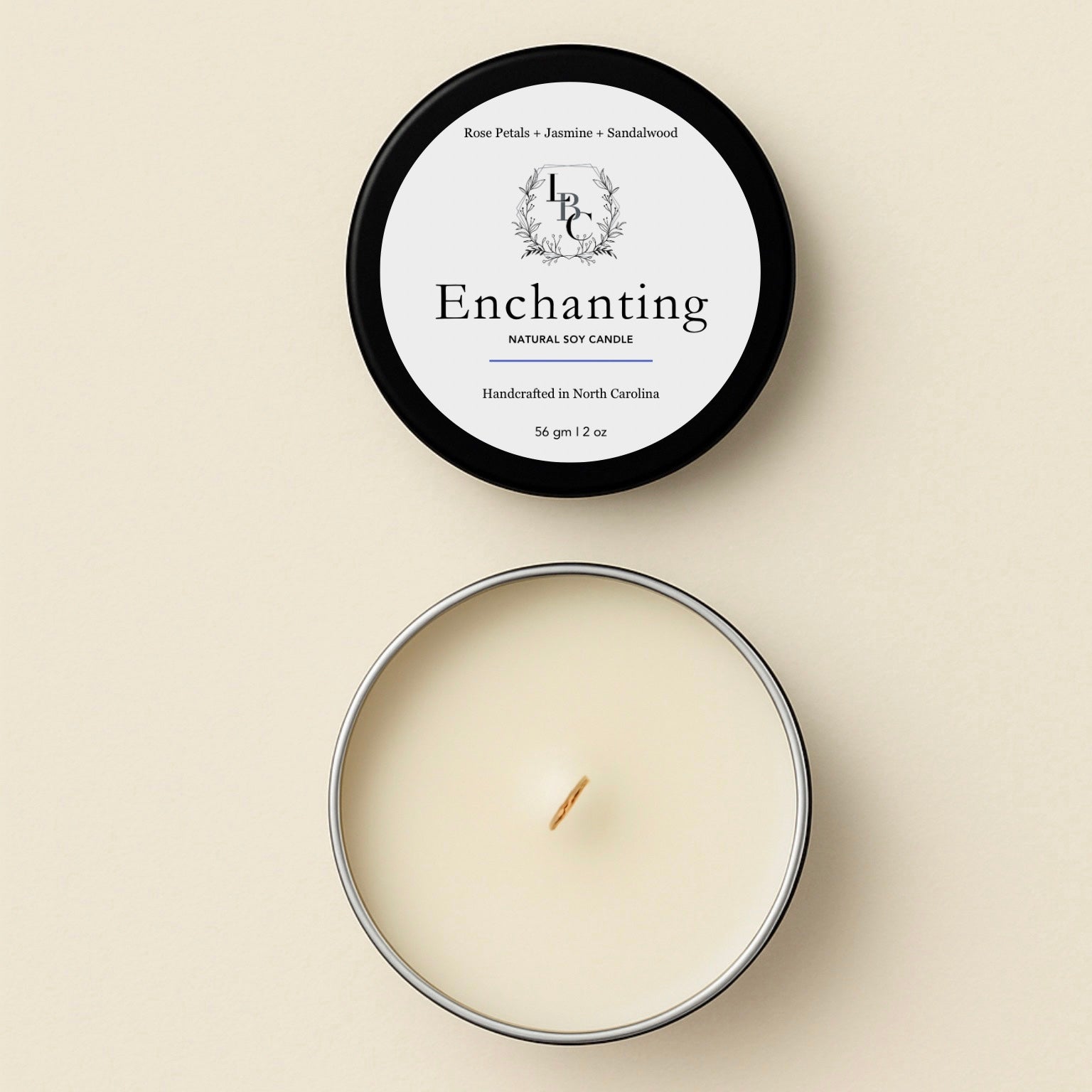 Enchanting Mini Travel Candle for Spiritual Healing - Floral Rose & Jasmine Blend for Manifestation Rituals & Mindful Home Sanctuaries