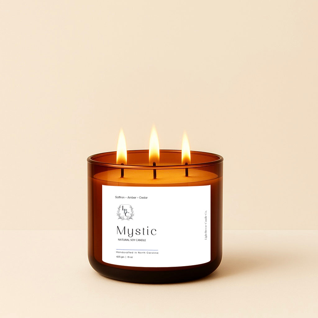 Mystic 15oz Candle - Enigmatic Saffron, Amber & Cedar Blend for Serenity and Contemplation