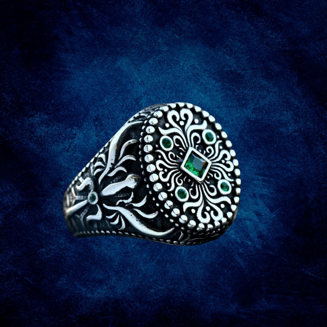 Men’s Ring – Vintage Style 316L Stainless Steel with Stone Accents
