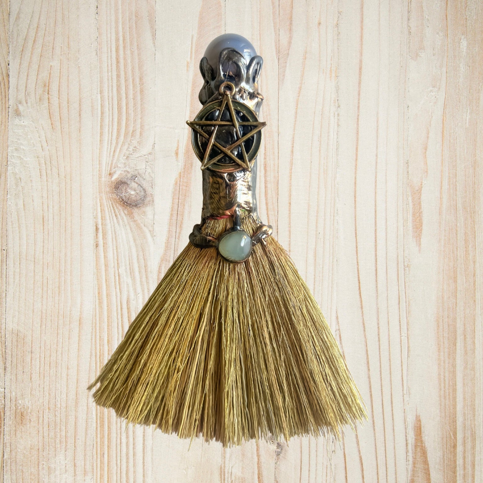 Handmade Magic Broom Quartz Broom | Spiritual Healing & Ritual Decor for Mindfulness 